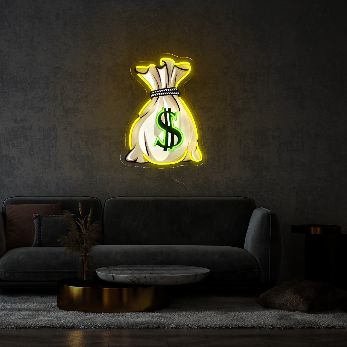 Money Bag Artwork Led Neon Sign