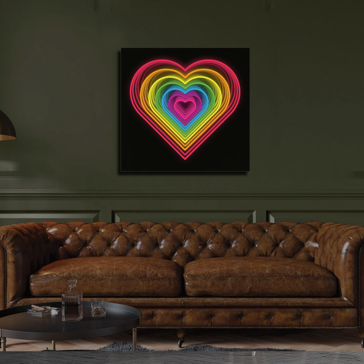 Psychedelic Rainbow Heart Pride Month Artwork Led Neon Sign