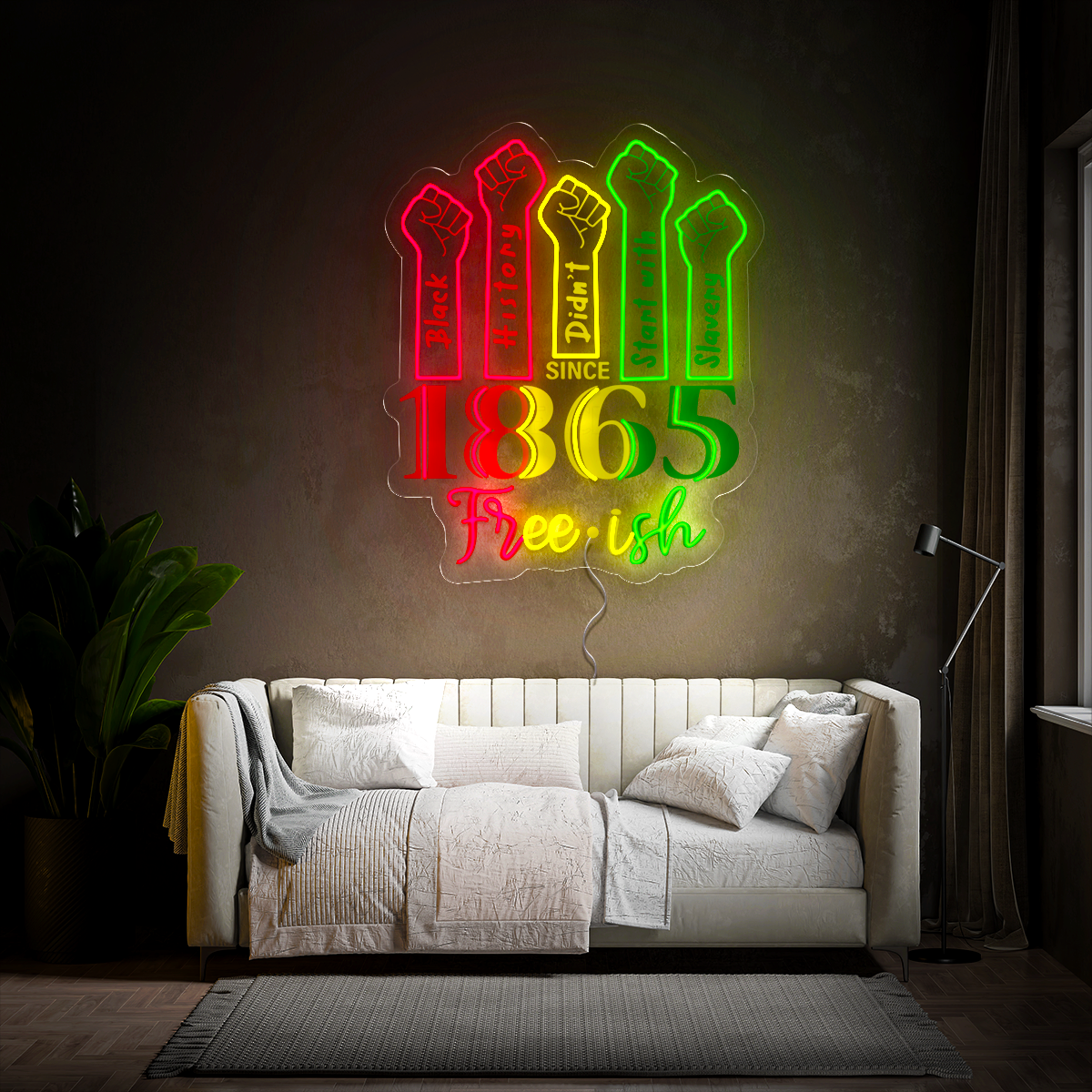 1865 Black History Month Artwork Led Neon Sign