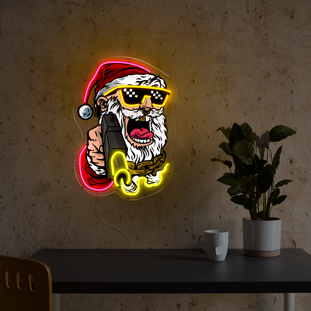 Santa shooter Artwork Led Neon Sign