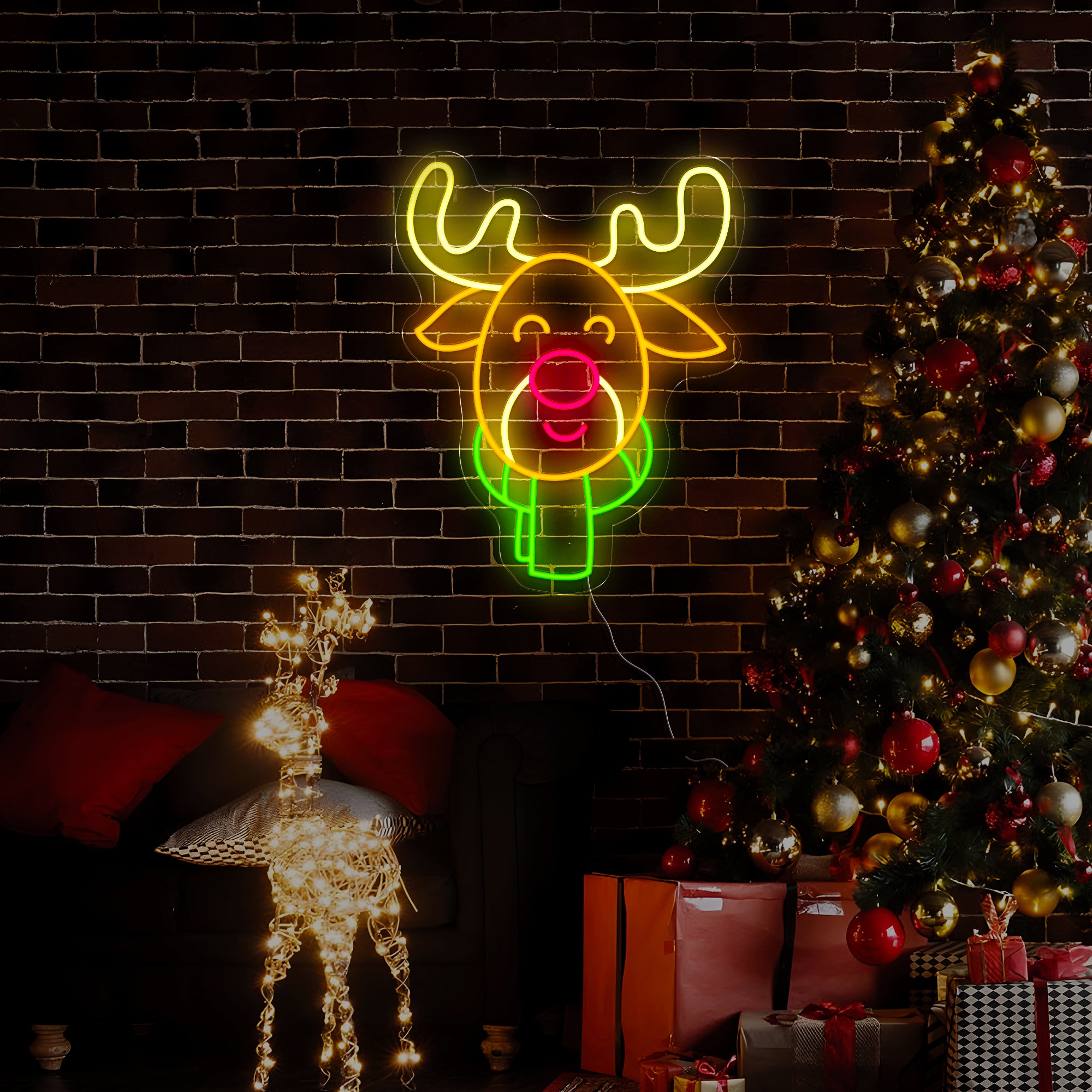 Reindeer Christmas Led Neon Sign