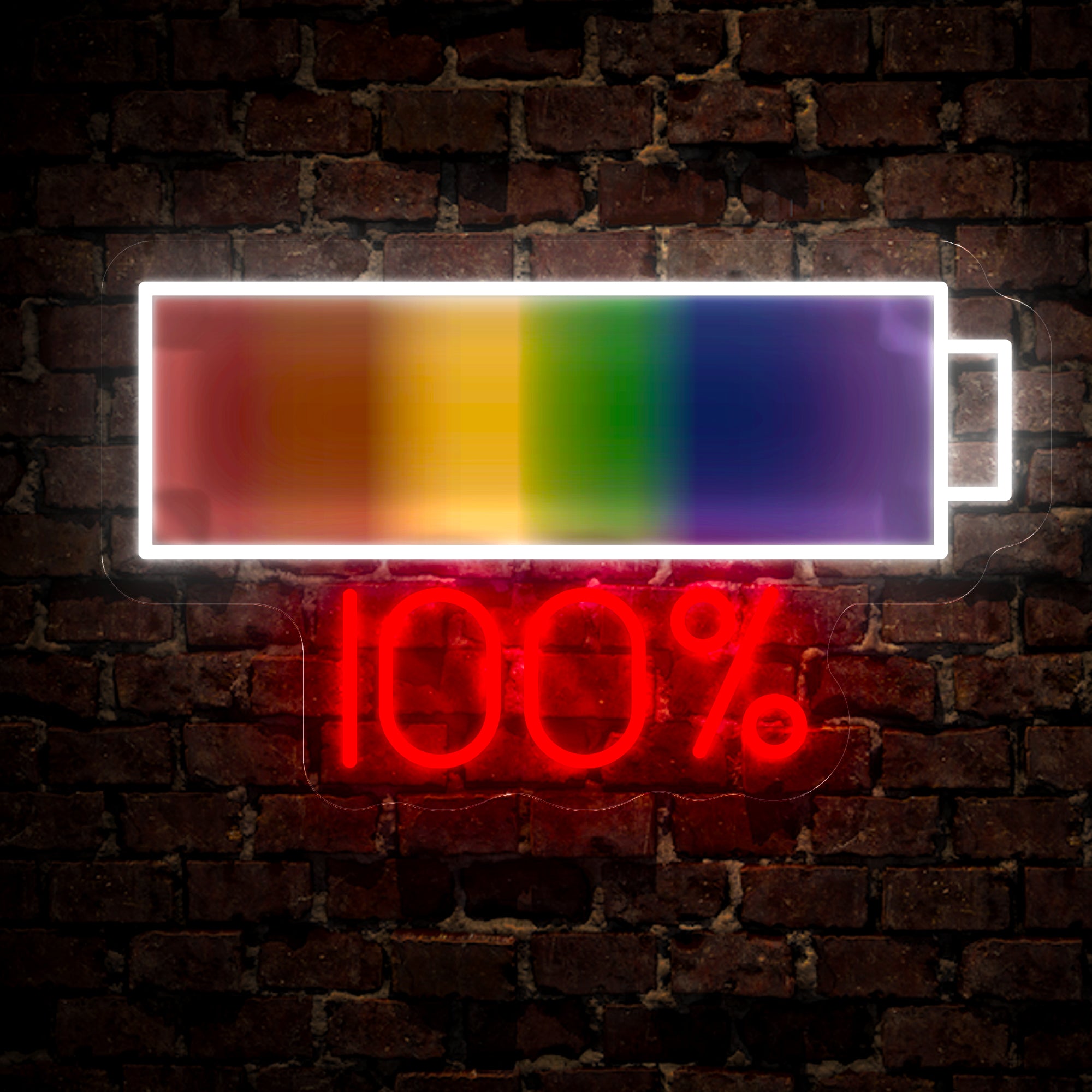 LGBTQ Rainbow Battery Artwork Led Neon Sign