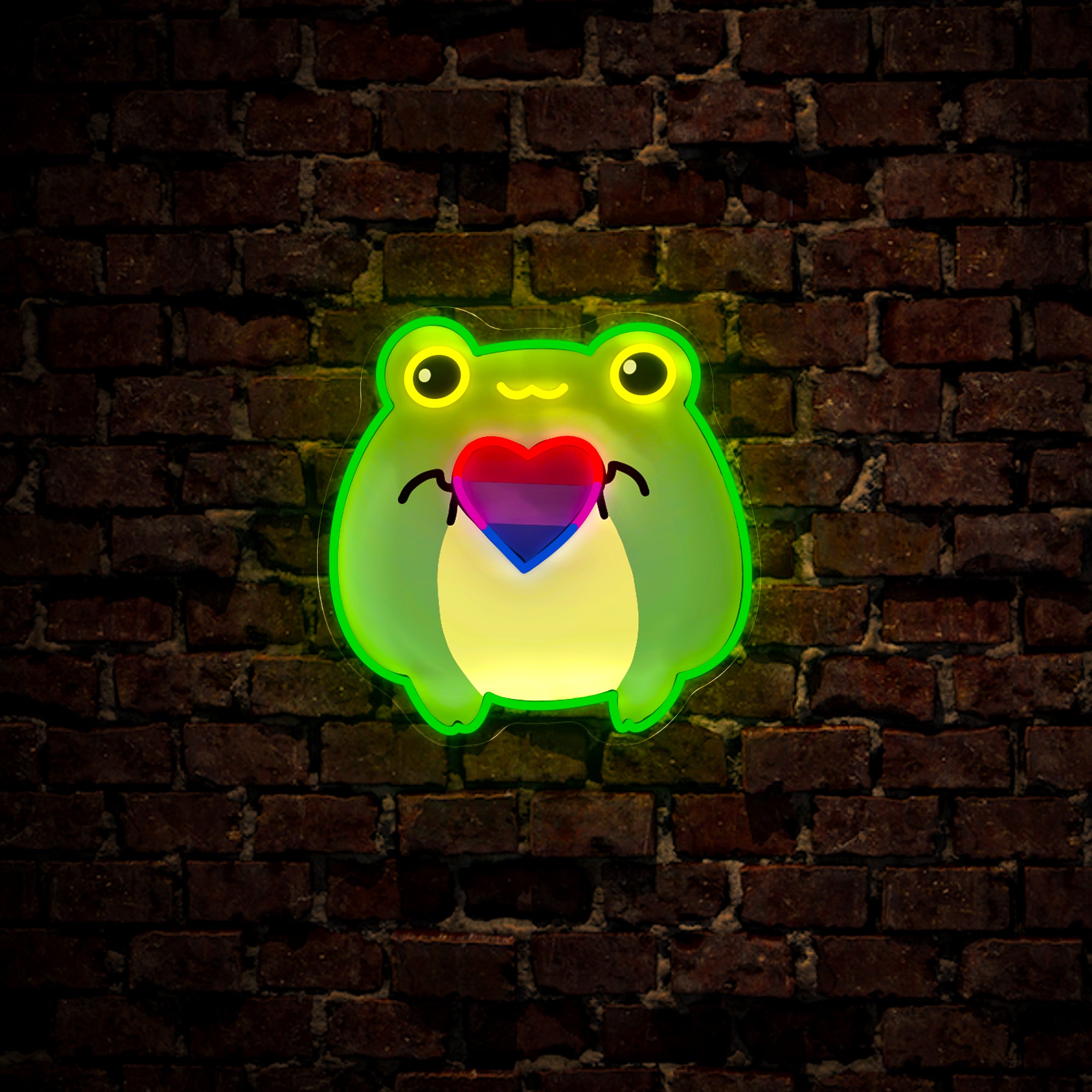 Pride Frogs Heart Artwork Led Neon Sign