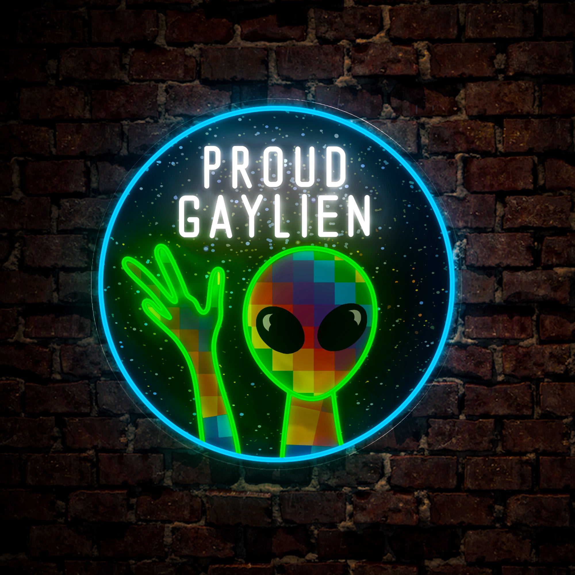 Pround Gaylien Pride Month Artwork Neon Sign