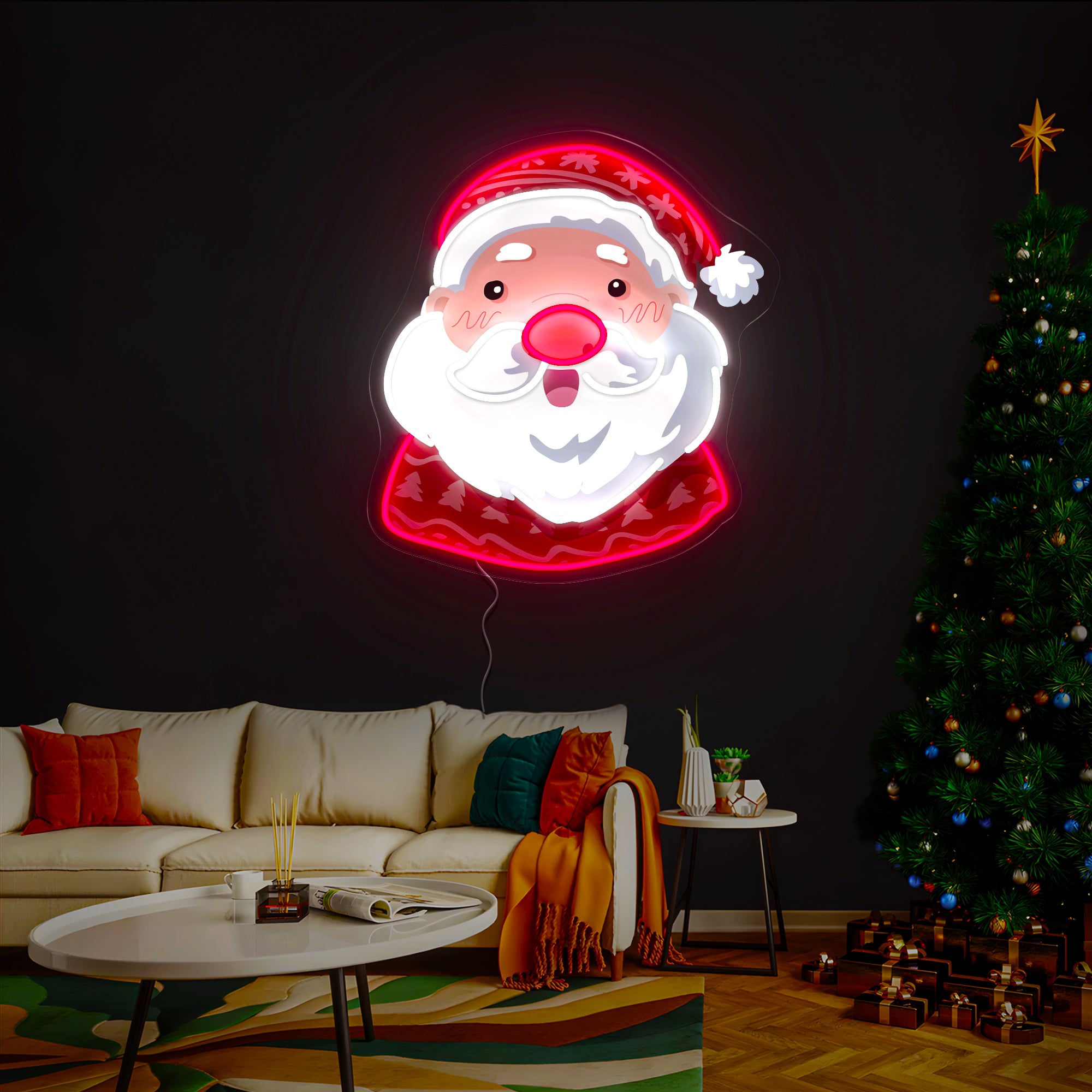 Santa christmas Artwork Led Neon Sign