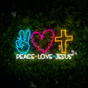 Peace Love Jesus Neon Sign
