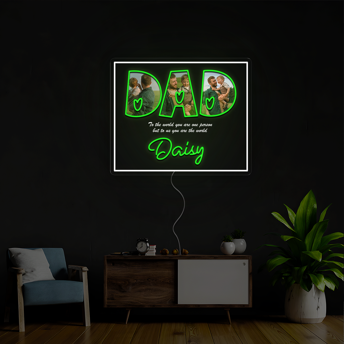 Personalized Dad To Us You're The World Neon Sign