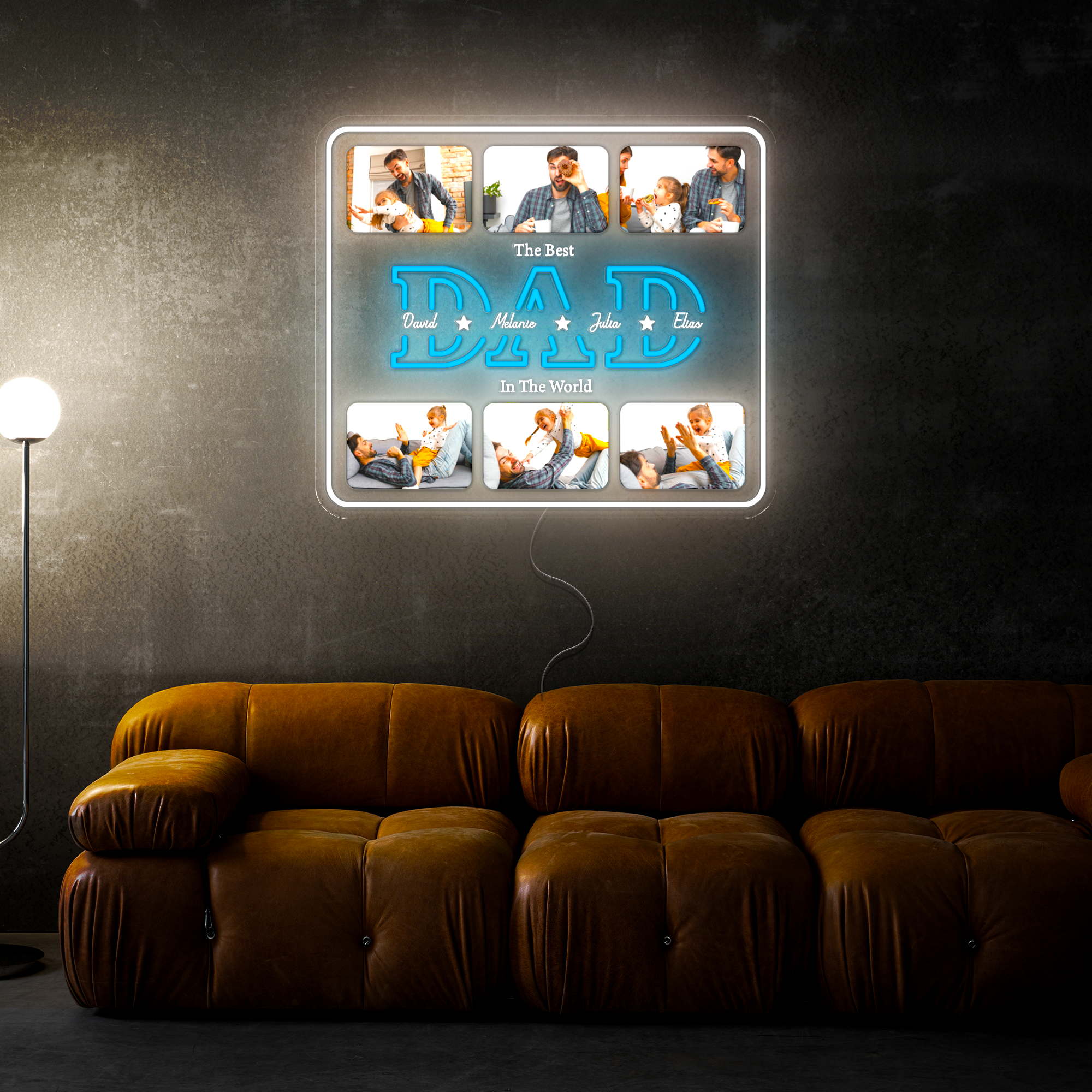 Personalized Dad Photo Artwork Neon Sign
