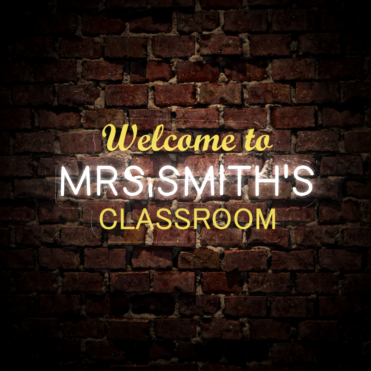 Personalized Teacher Name Welcome Neon Sign
