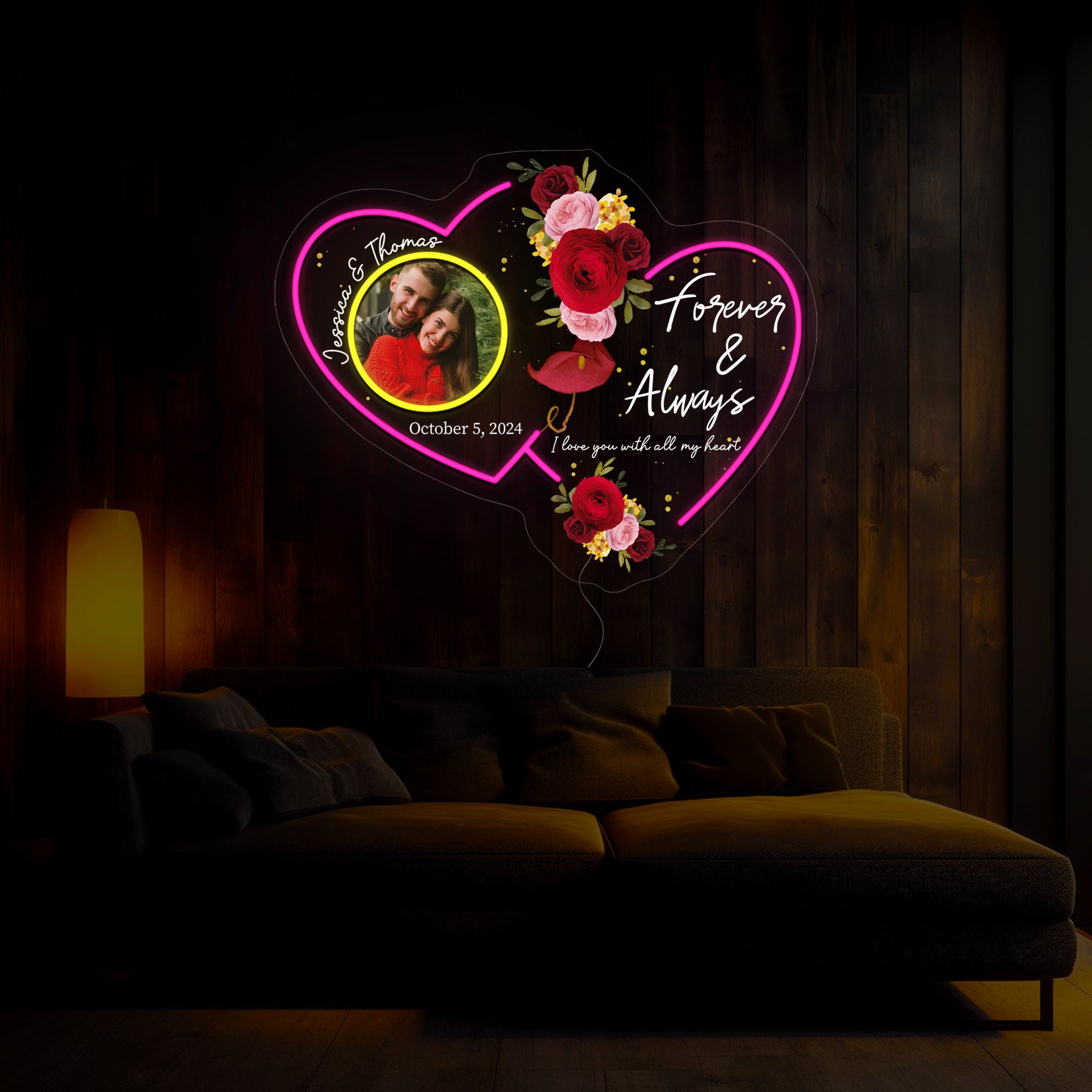 Personalized Couple Photo Artwork Neon Sign