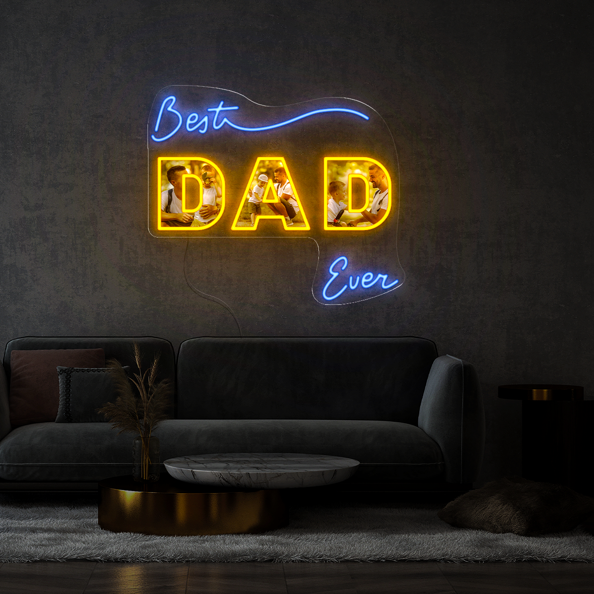 Personalized Best Dad Ever Artwork Neon Sign