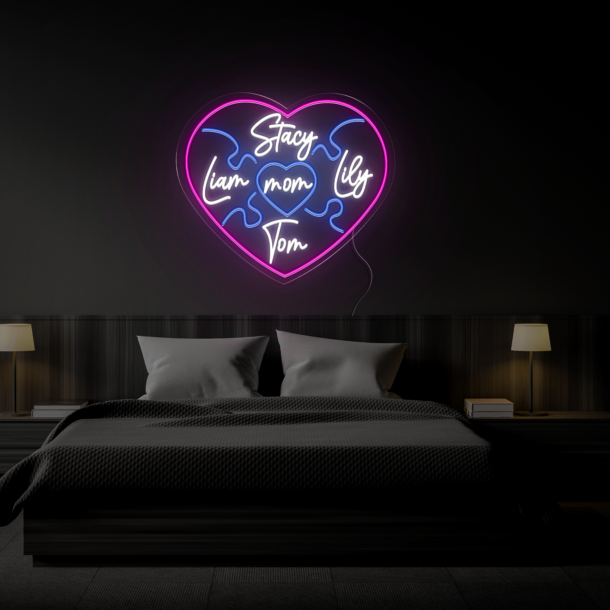 Personalized Mom Puzzle Led Neon Sign