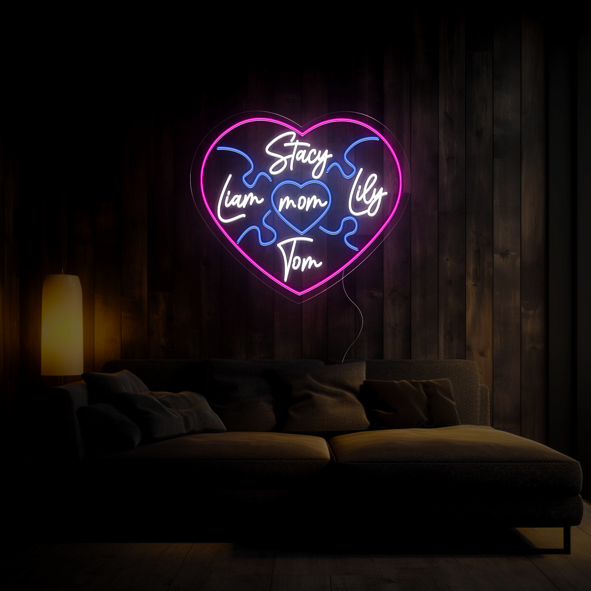 Personalized Mom Puzzle Led Neon Sign