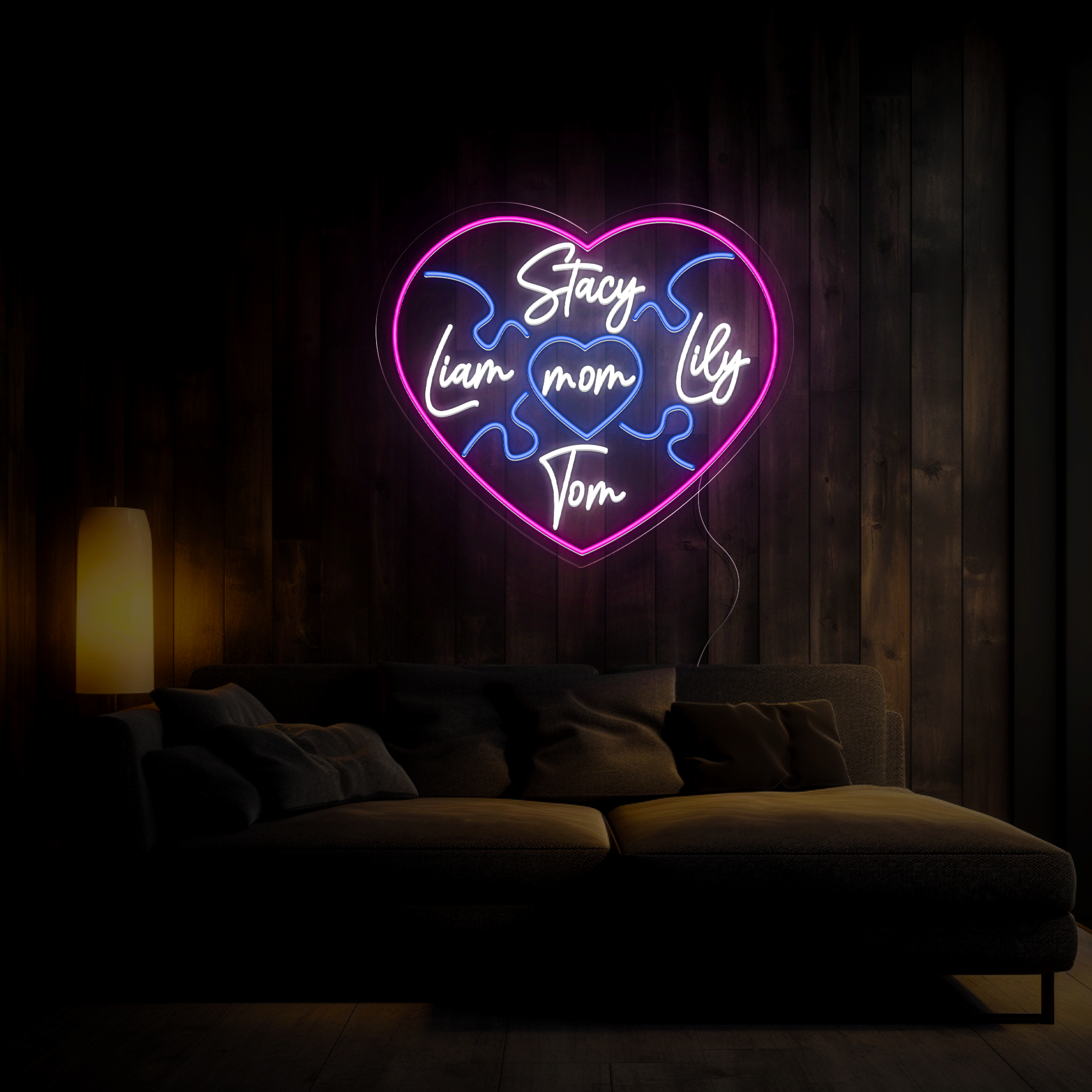 Personalized Mom Puzzle Led Neon Sign