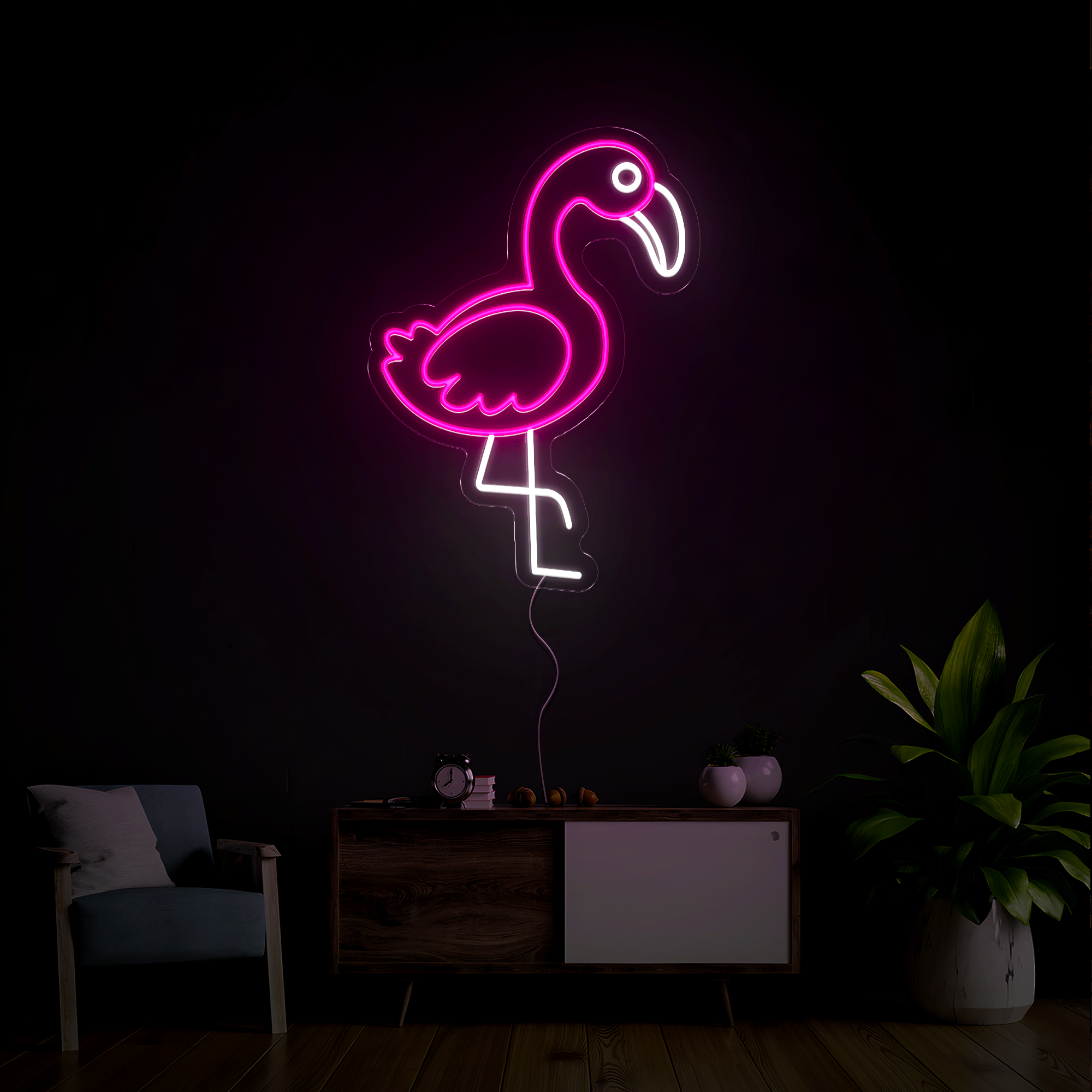 Flamingo Balloon Neon Sign