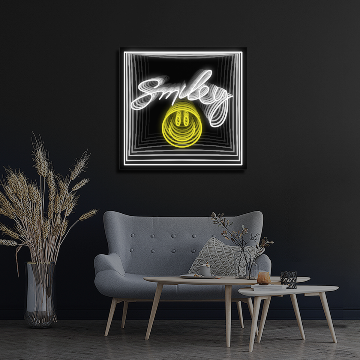 Smiley Face Infinity Neon Sign