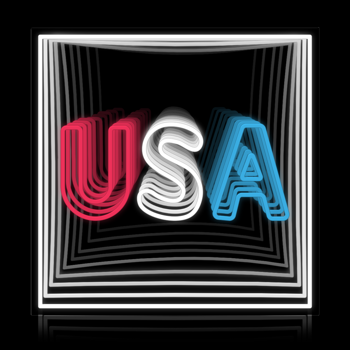 USA 4th Of July Infinity Neon Sign