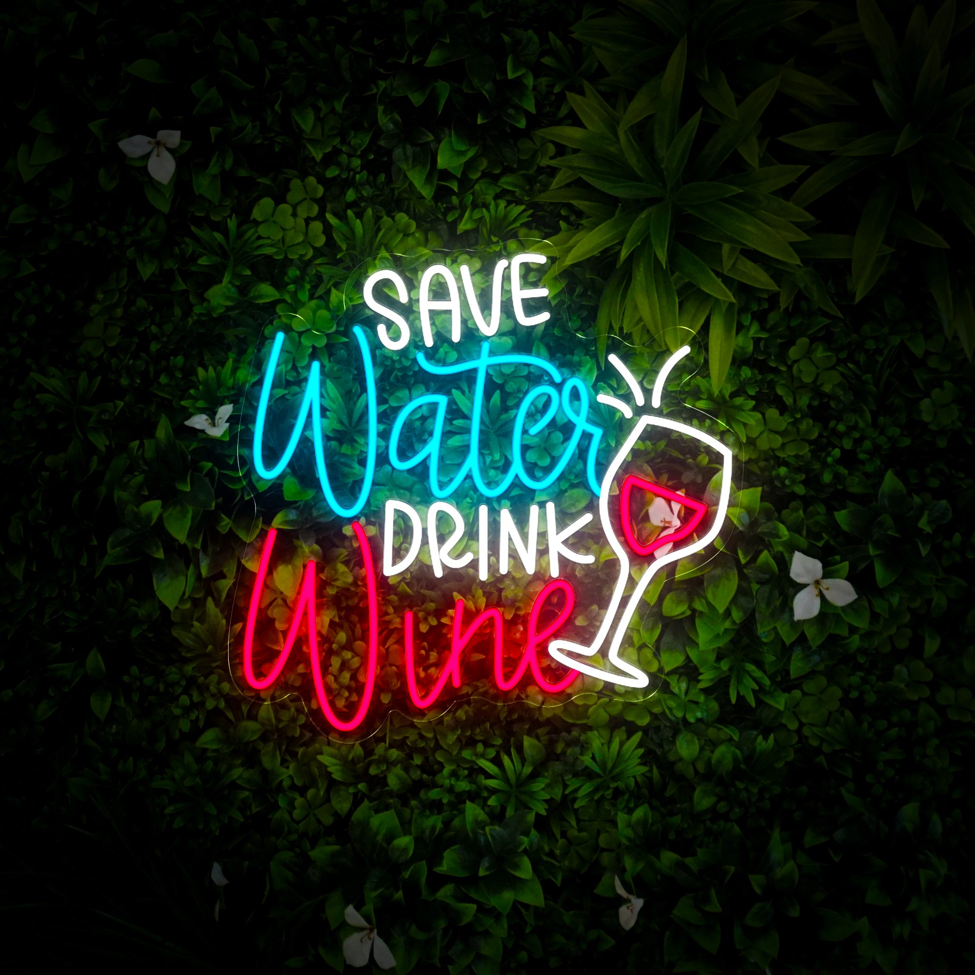 Save Water Drink Wine Neon Sign