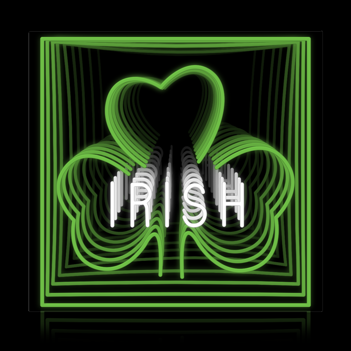 Irish Three Leaf Clover Infinity Neon Sign