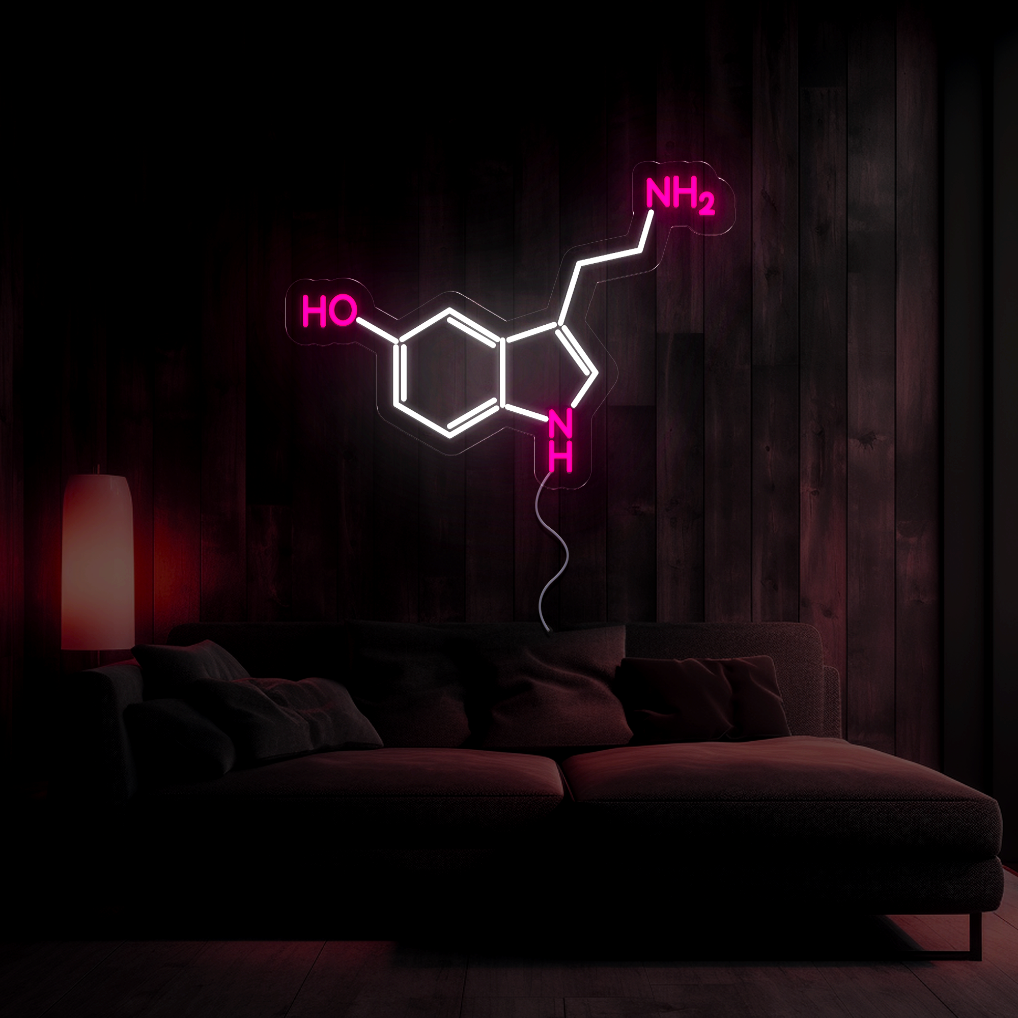 Serotonin Molecule Neon Sign