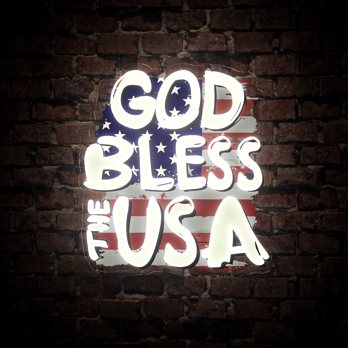 God Bless The USA Artwork Neon Sign