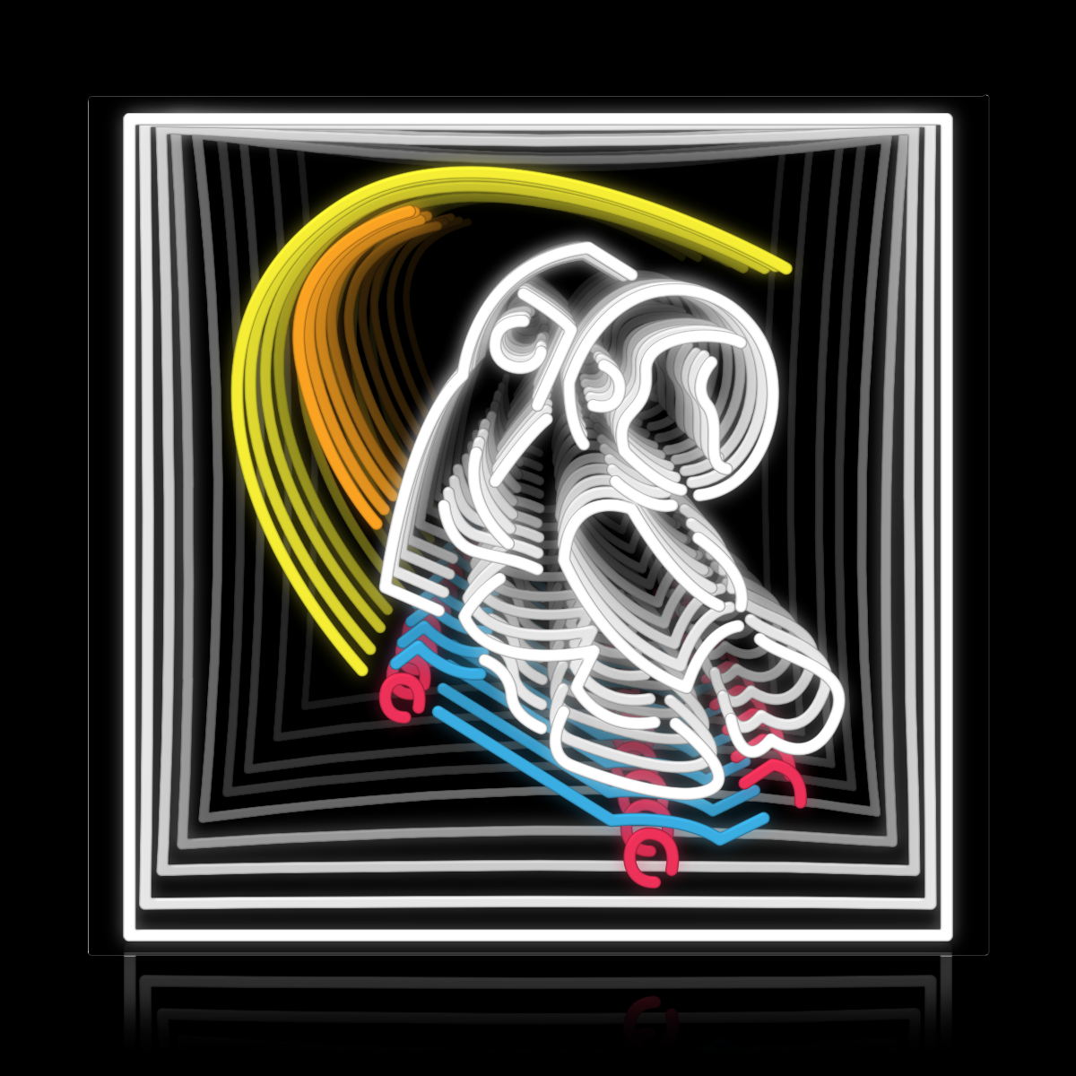 Skateboarding Astronaut Infinity Neon Sign