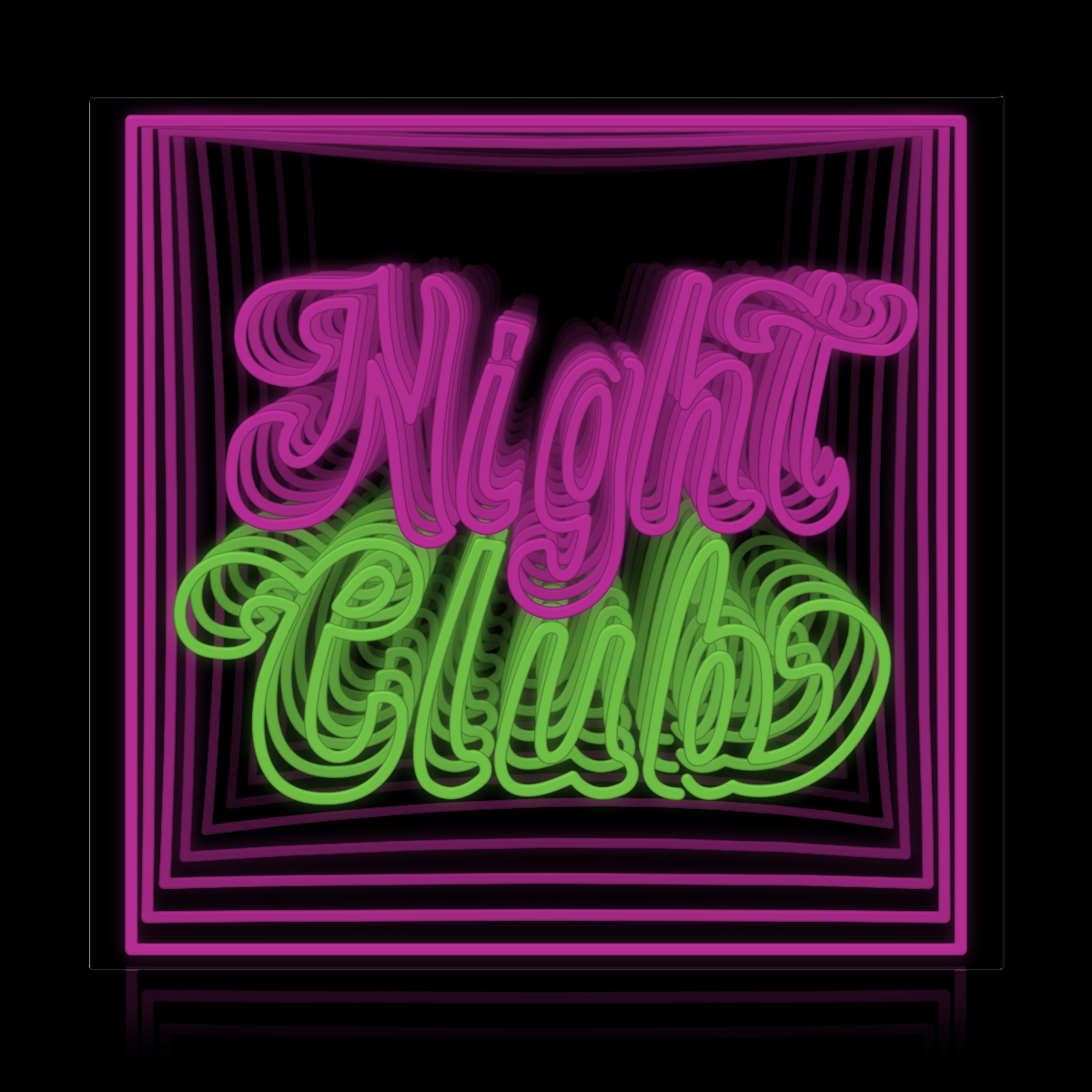 Pink Green Night Club Infinity Neon Sign