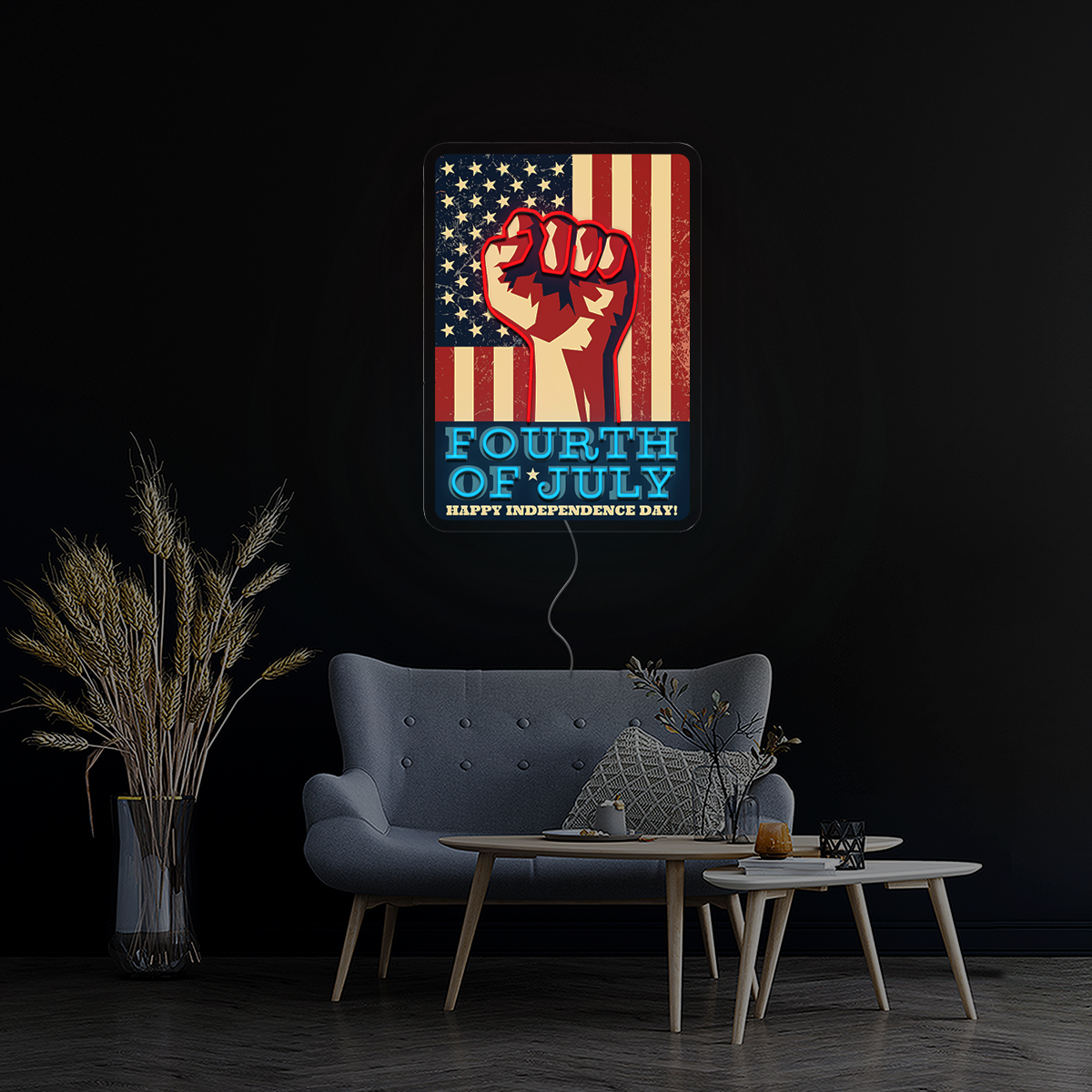 4th Of July Artwork Neon Sign