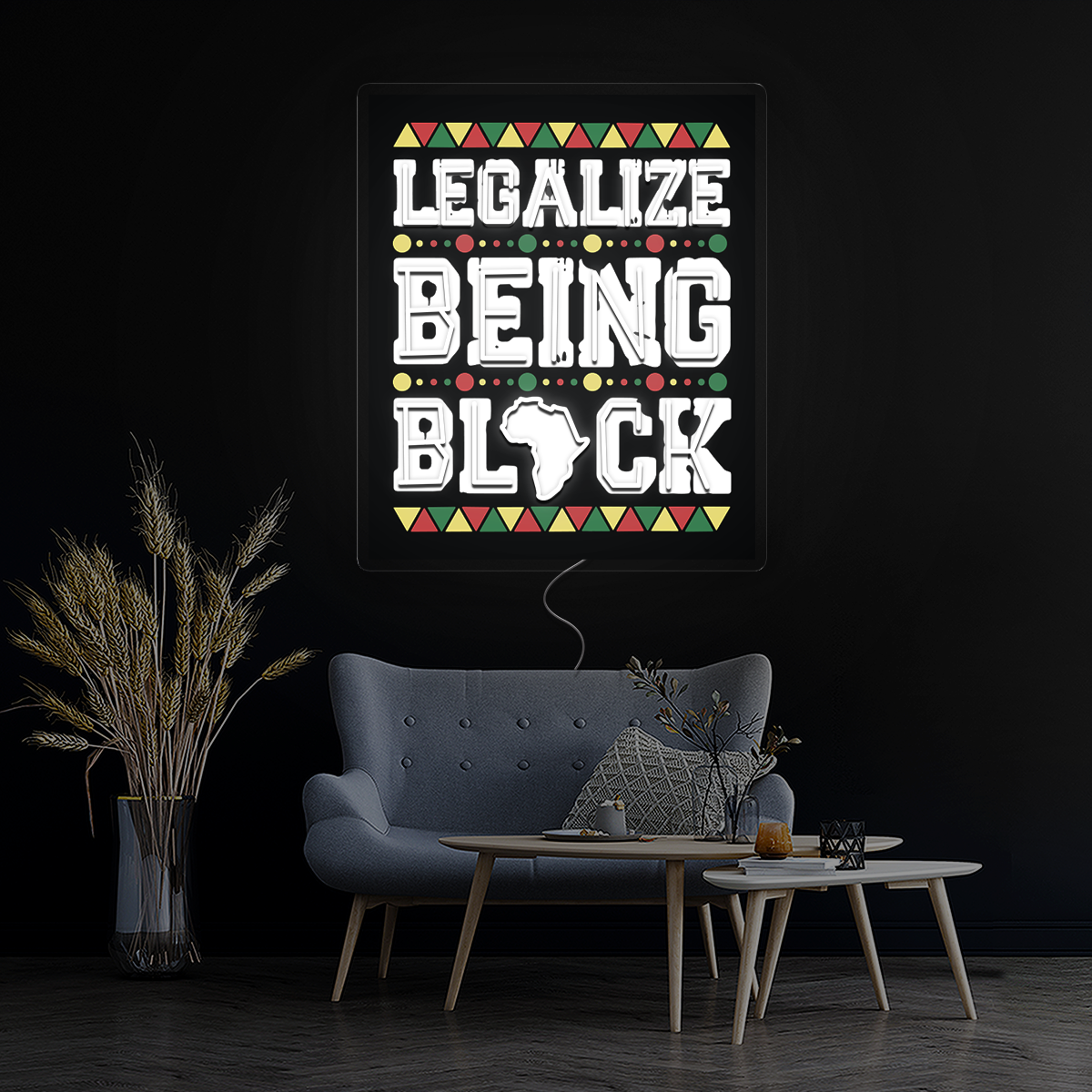 Juneteenth Legalize Being Black Artwork Neon Sign