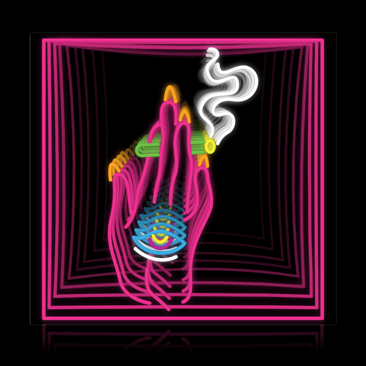 Tripping Smoking Hand Weed Infinity Neon Sign