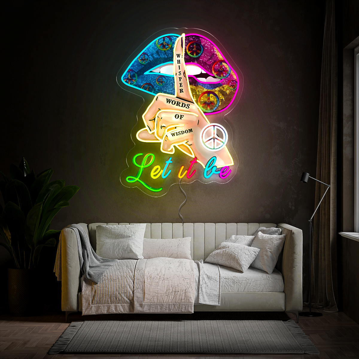 Peace Let It Be Artwork Neon Sign