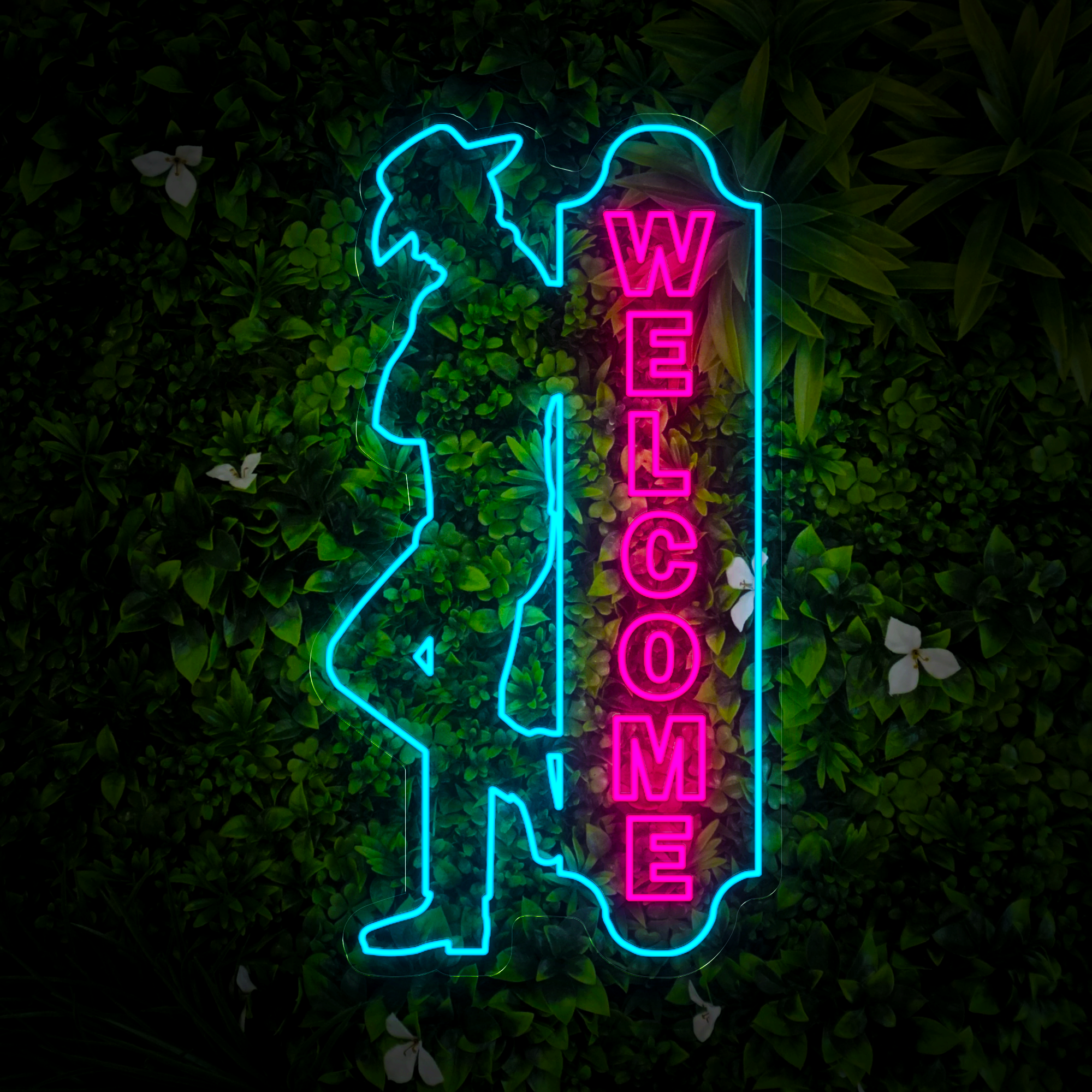 Cowboy Welcome Board Neon Sign