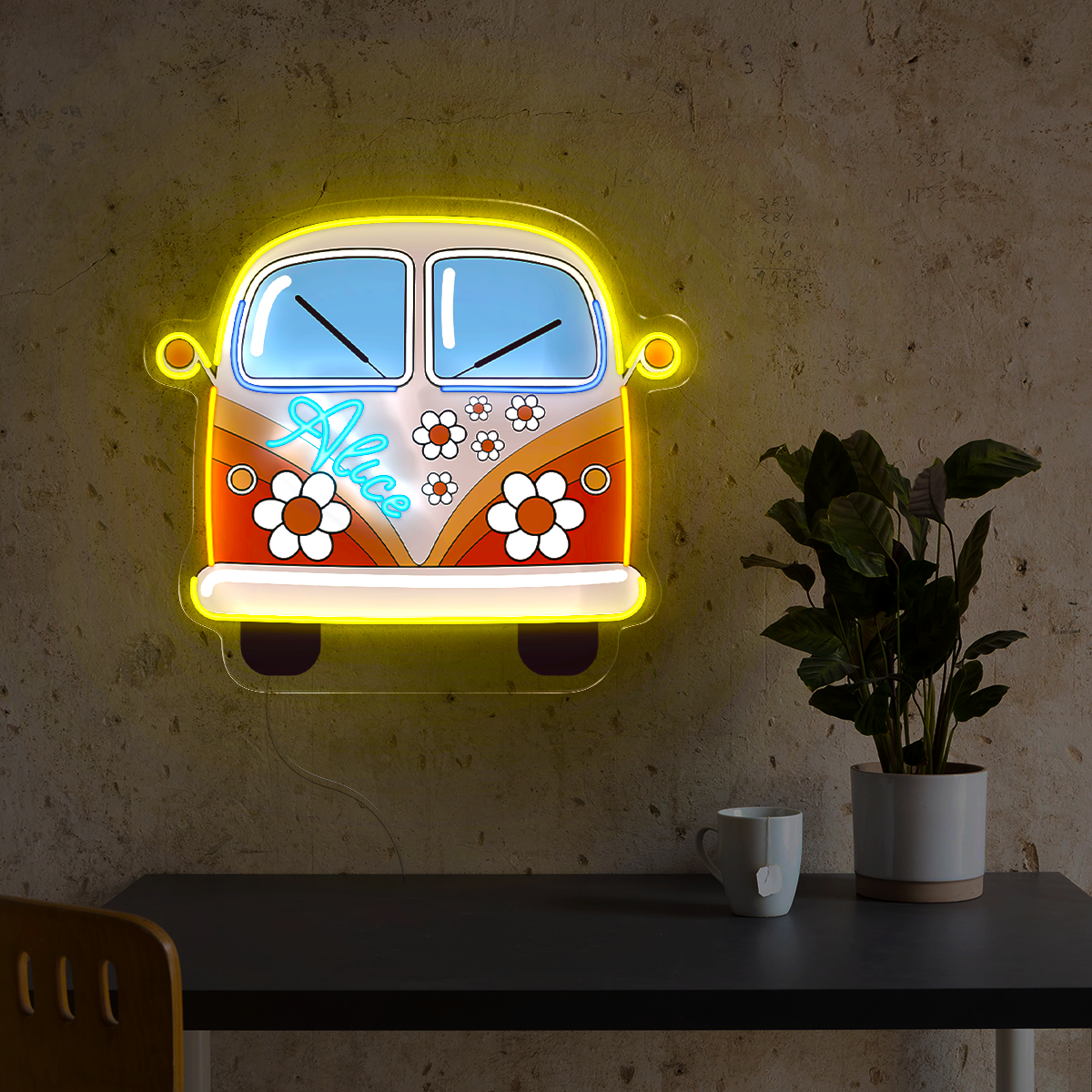 Groovy Van Artwork Neon Sign