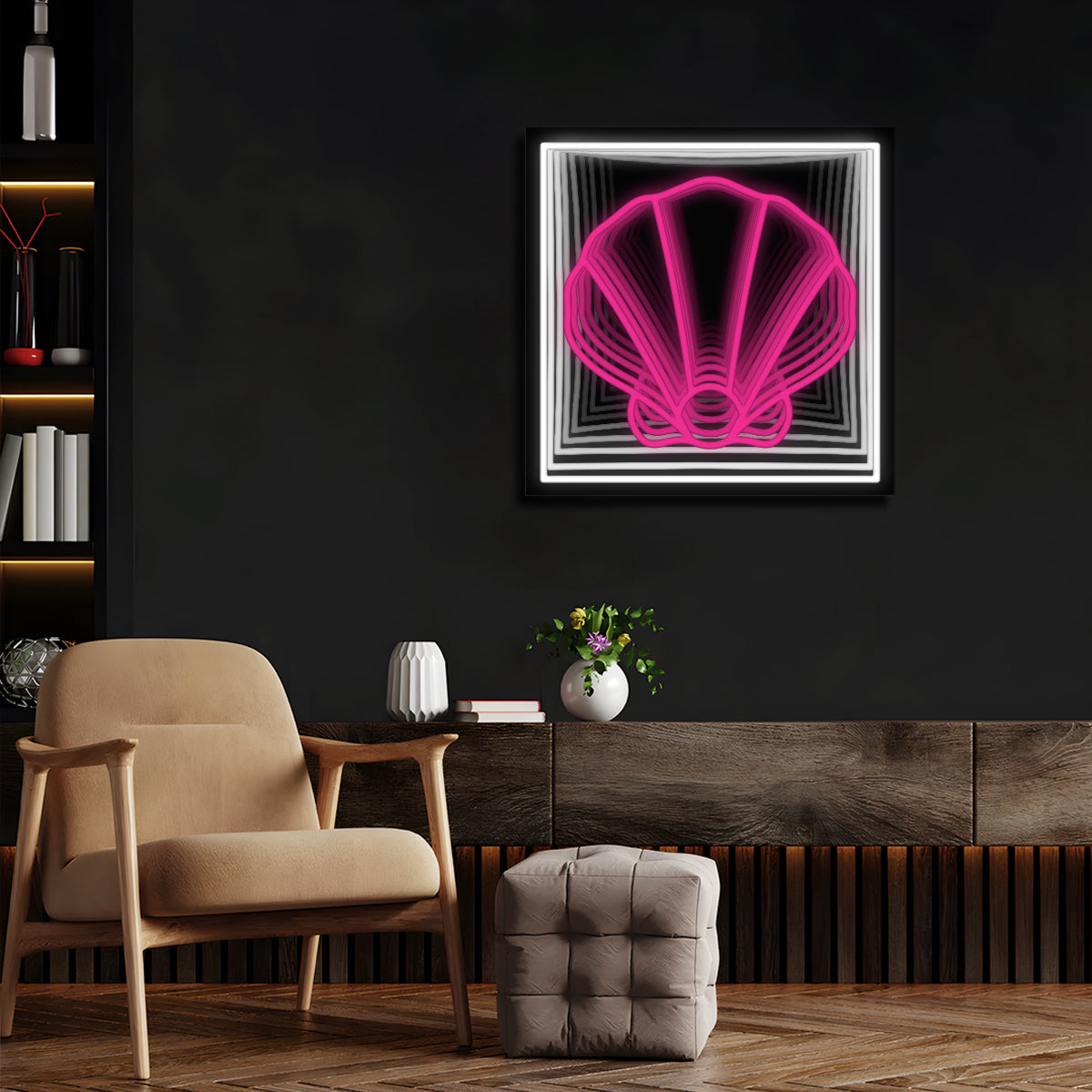 Pink Sea Shell Infinity Neon Sign