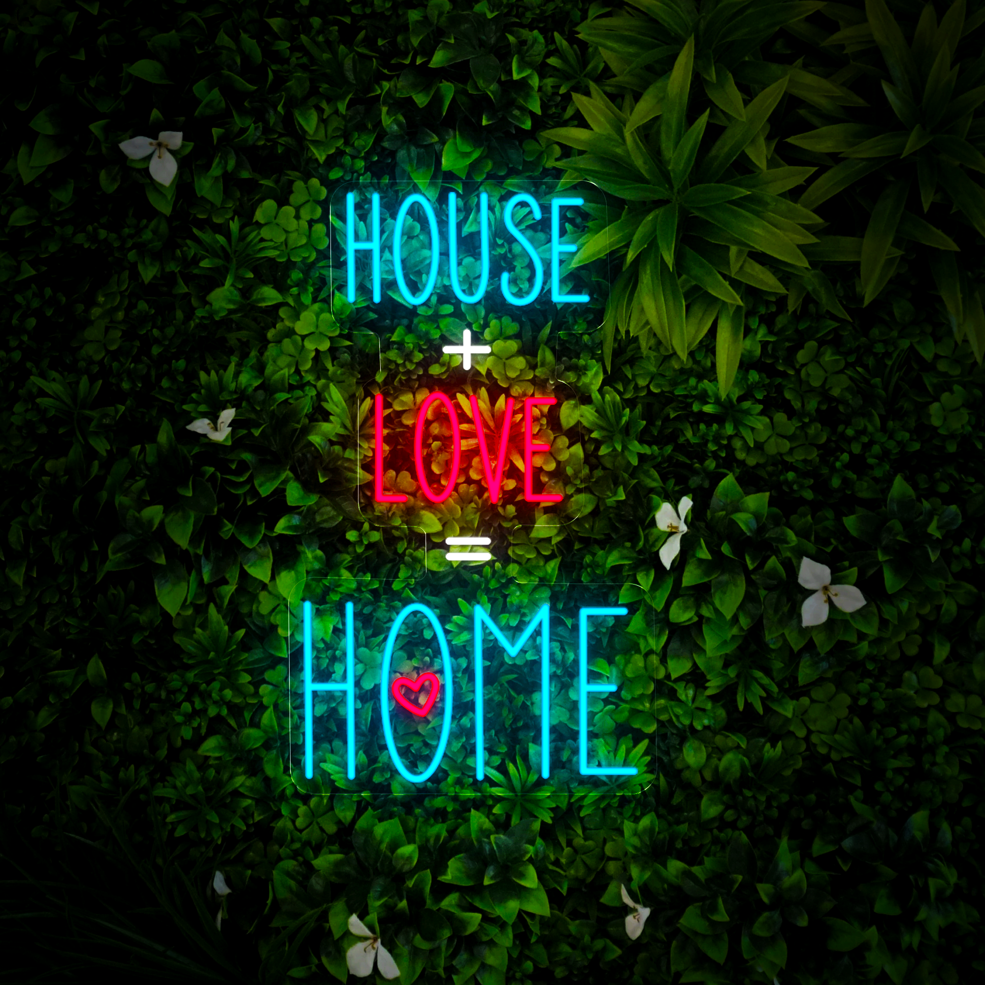House + Love = Home Neon Sign