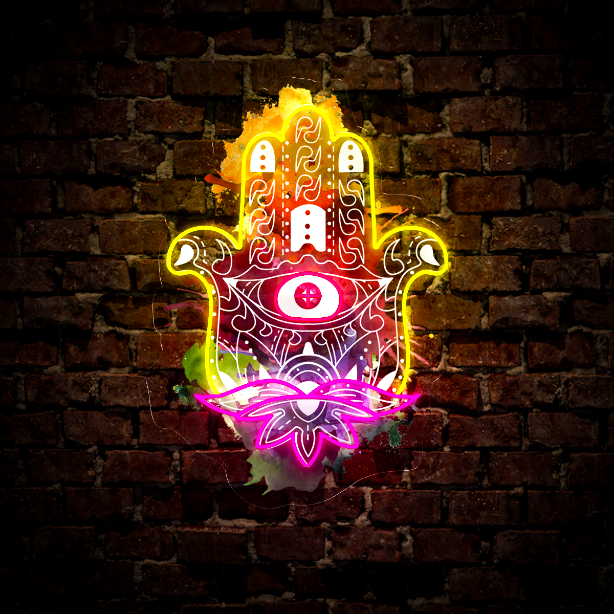 Hamsa Hand Artwork Neon Sign