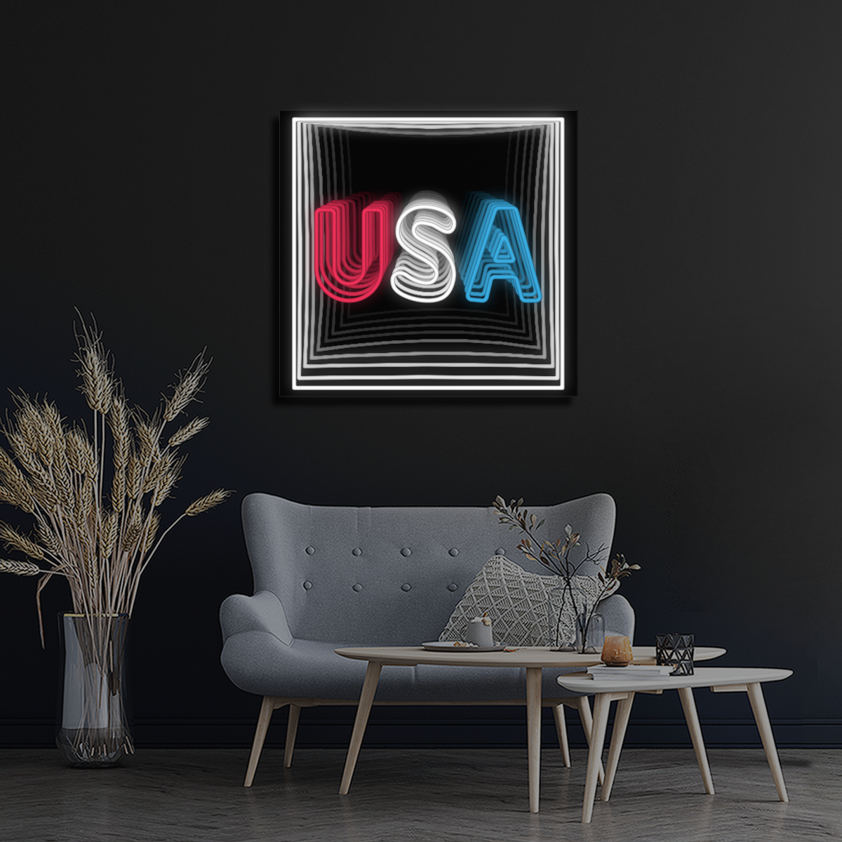 USA 4th Of July Infinity Neon Sign