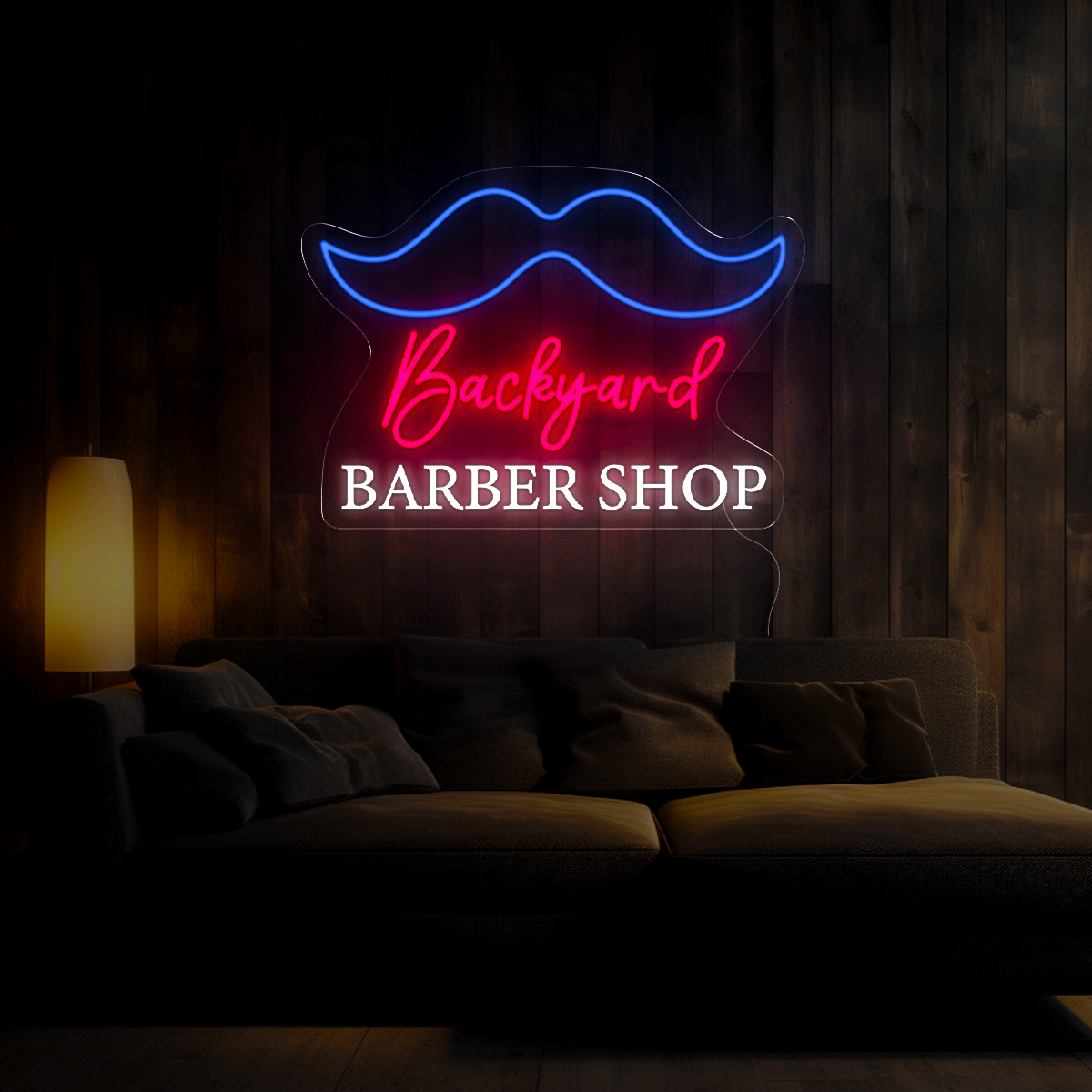 Personalized Moustache barber shop Led Neon Sign