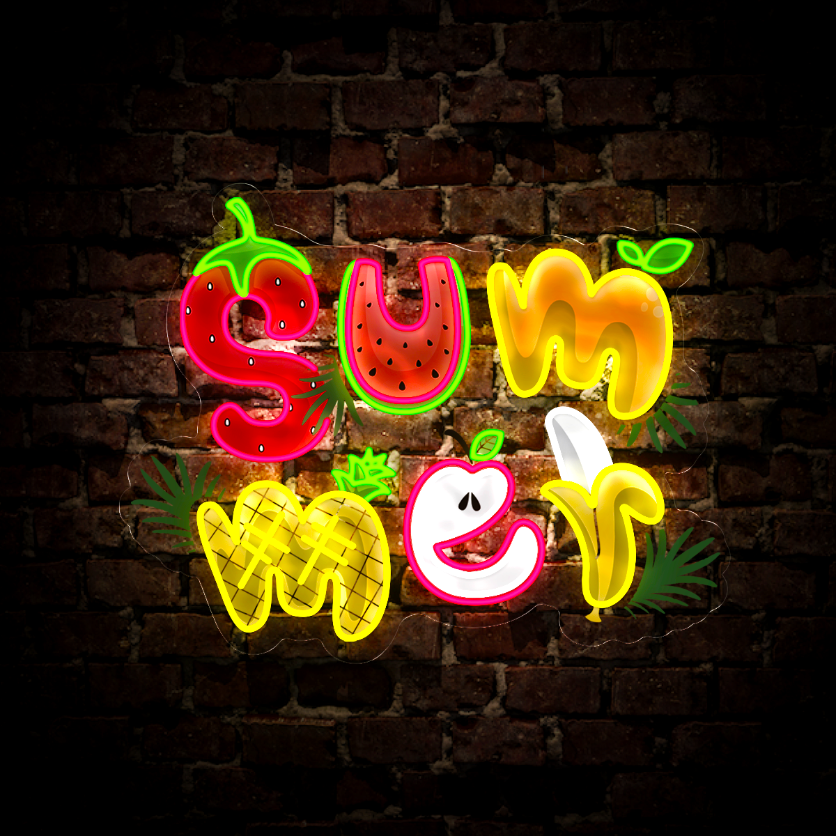 Summer Poster Artwork Neon Sign