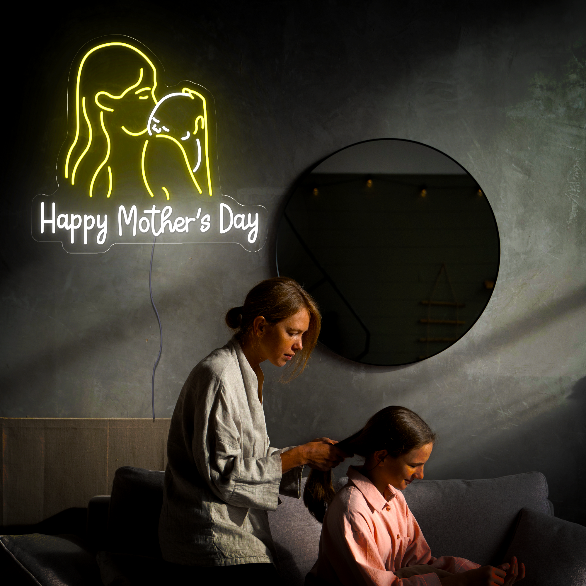 Personalized Happy Mother's Day Neon Sign