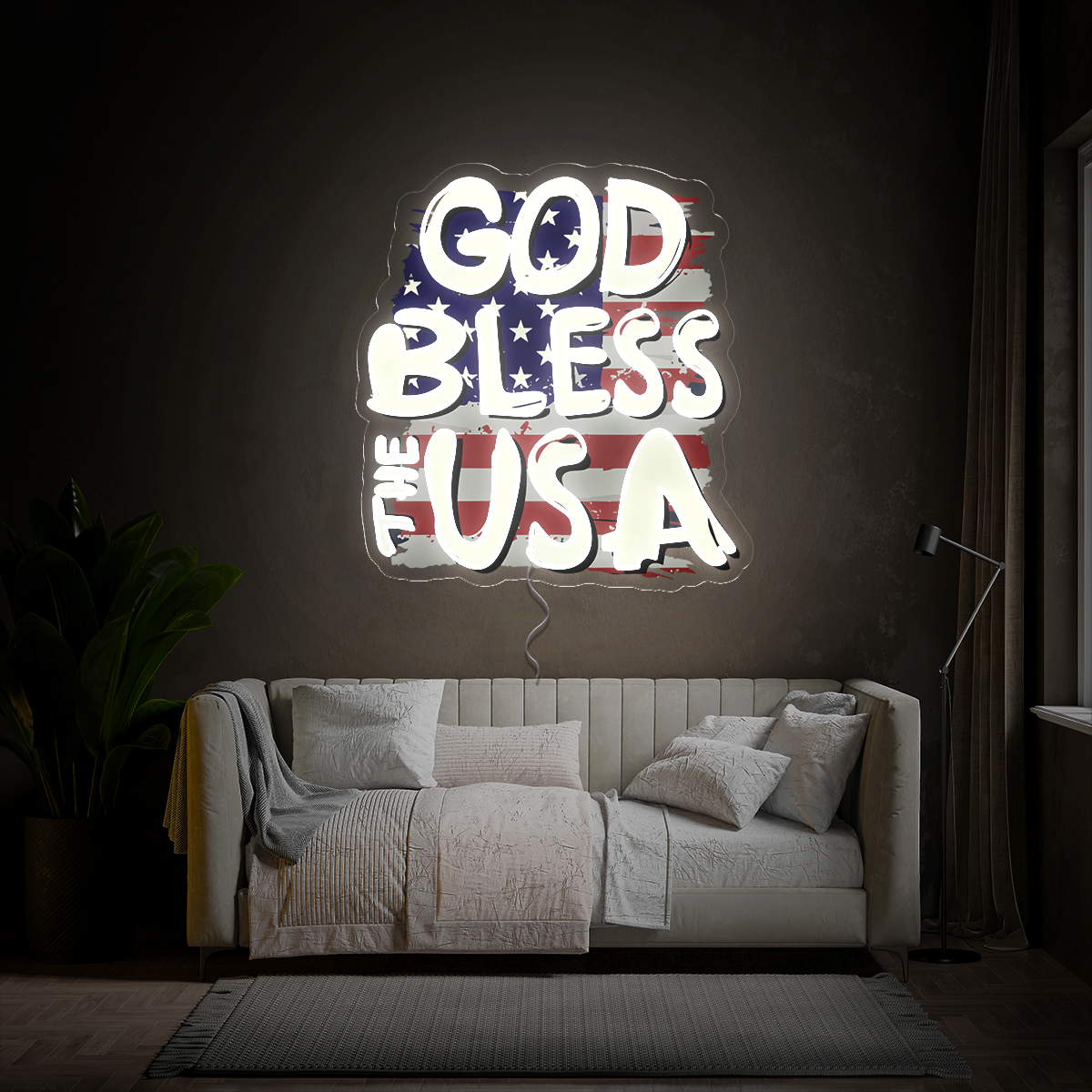 God Bless The USA Artwork Neon Sign
