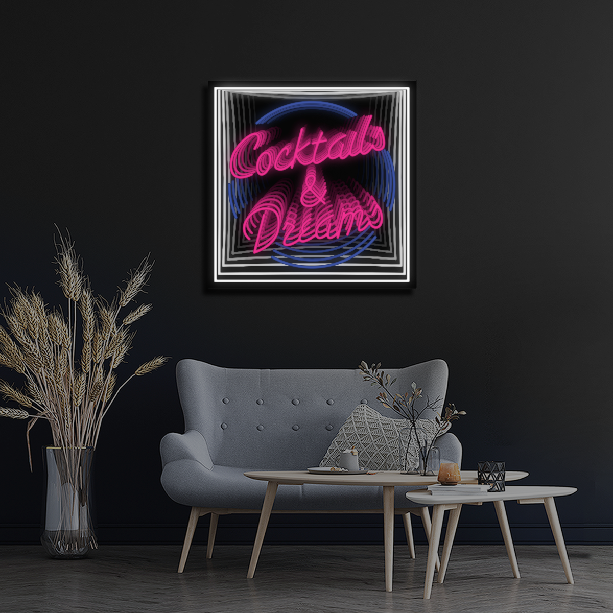 Cocktails & Dreams Infinity Neon Sign