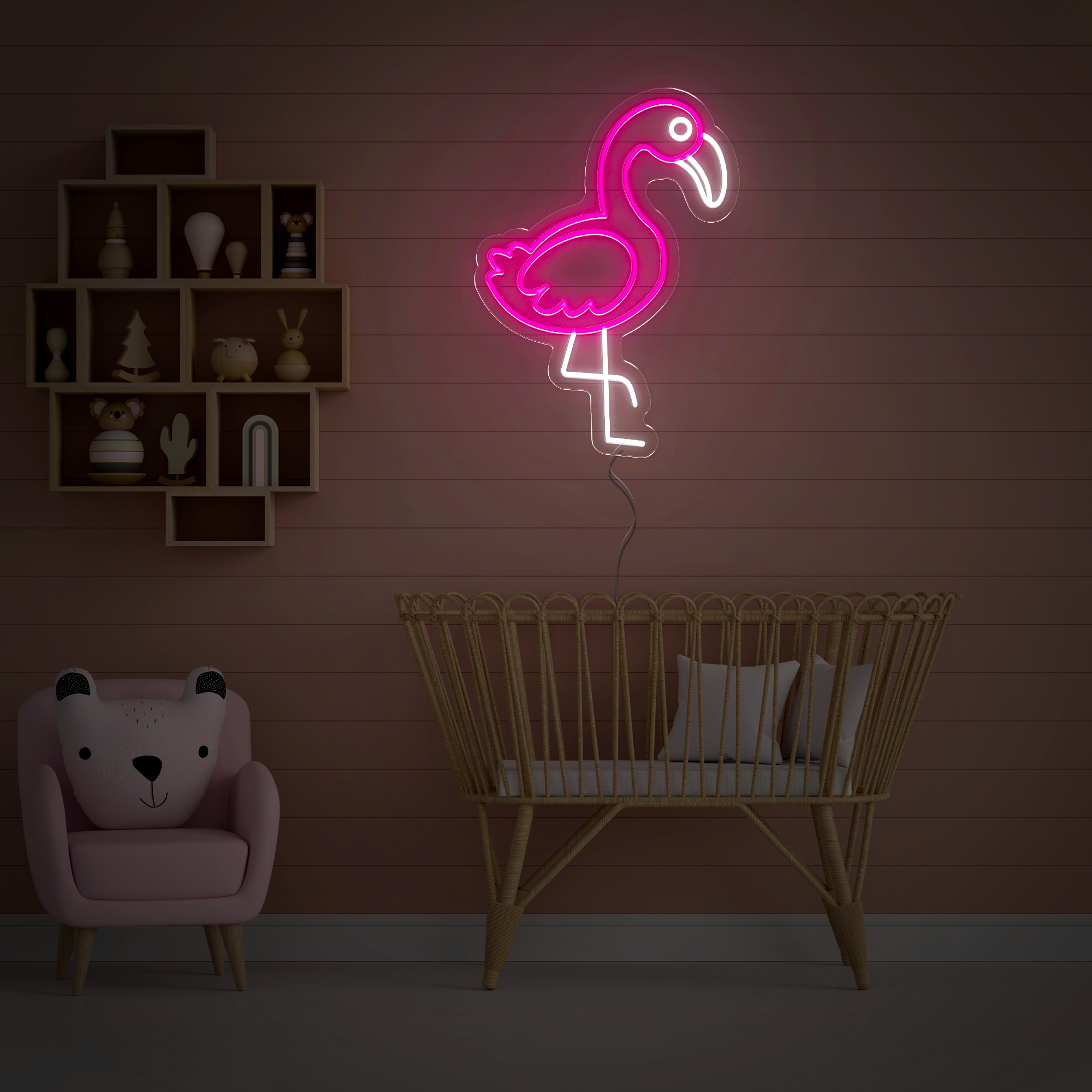 Flamingo Balloon Neon Sign