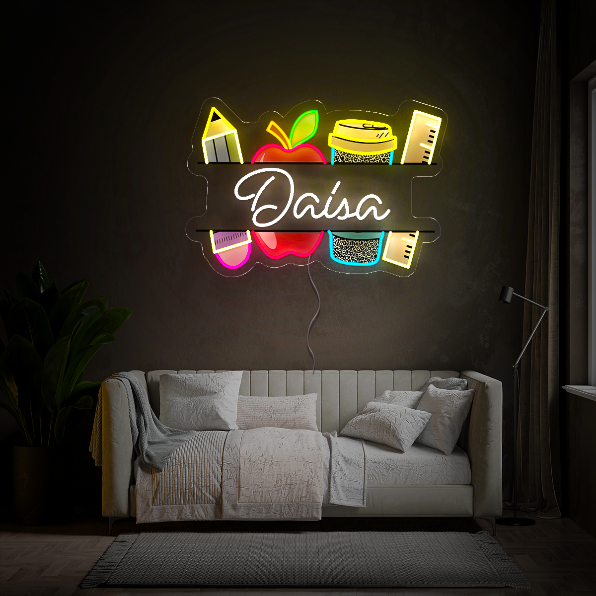 Personalized Teacher's Name Artwork Neon Sign