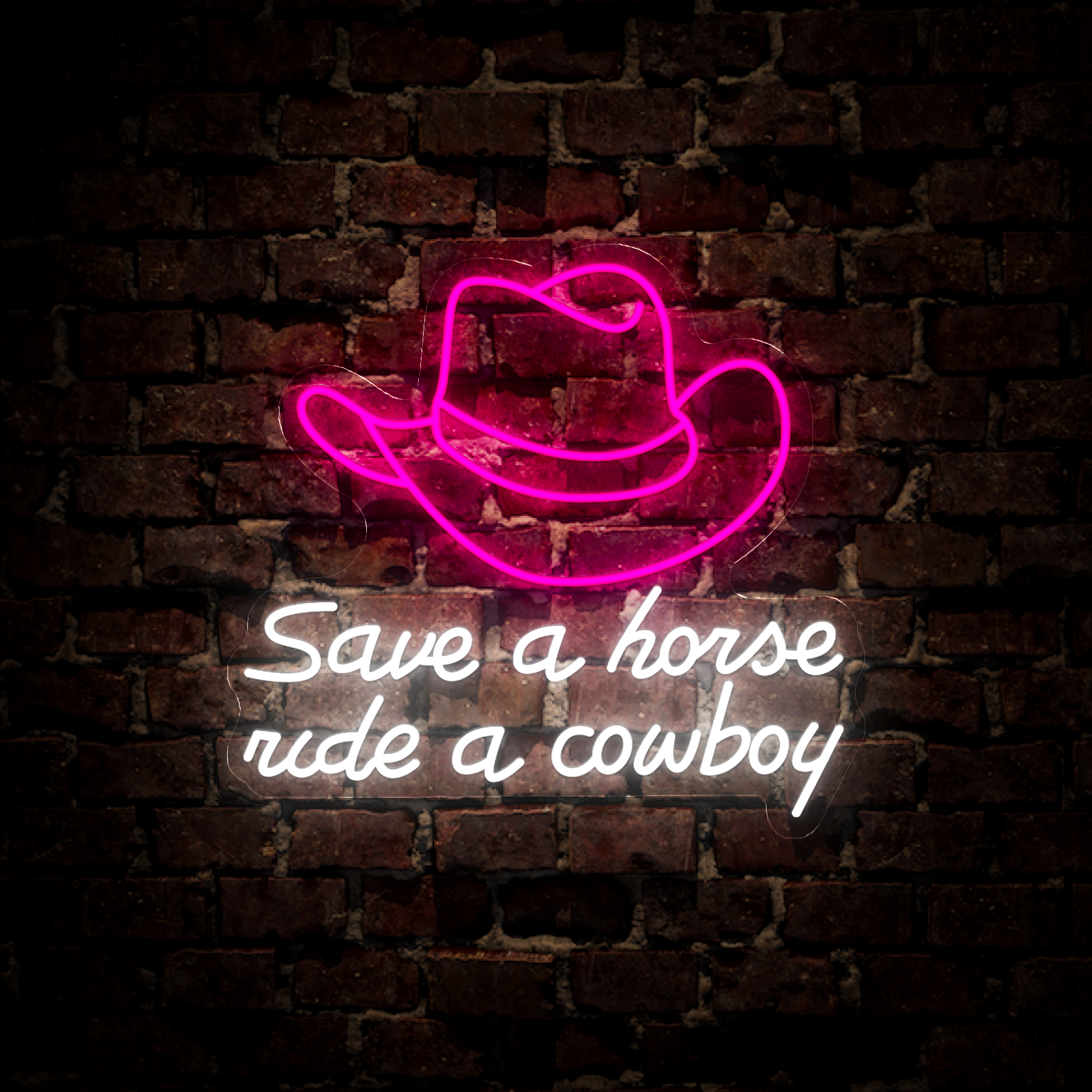 Save A Horse Ride A Cowboy Neon Sign