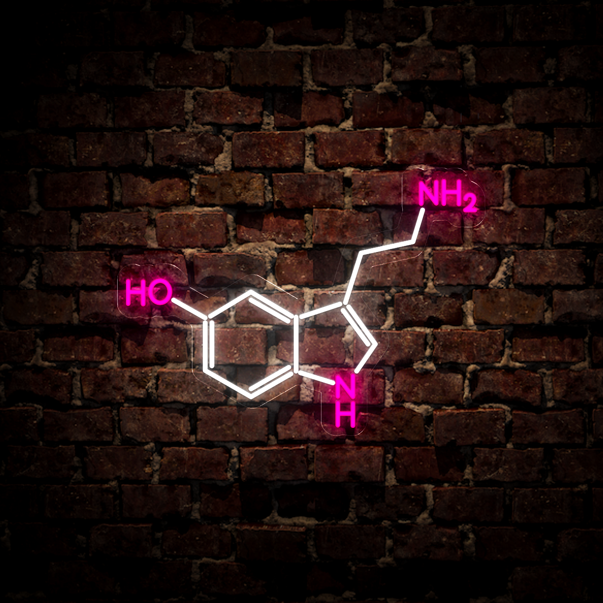 Serotonin Molecule Neon Sign