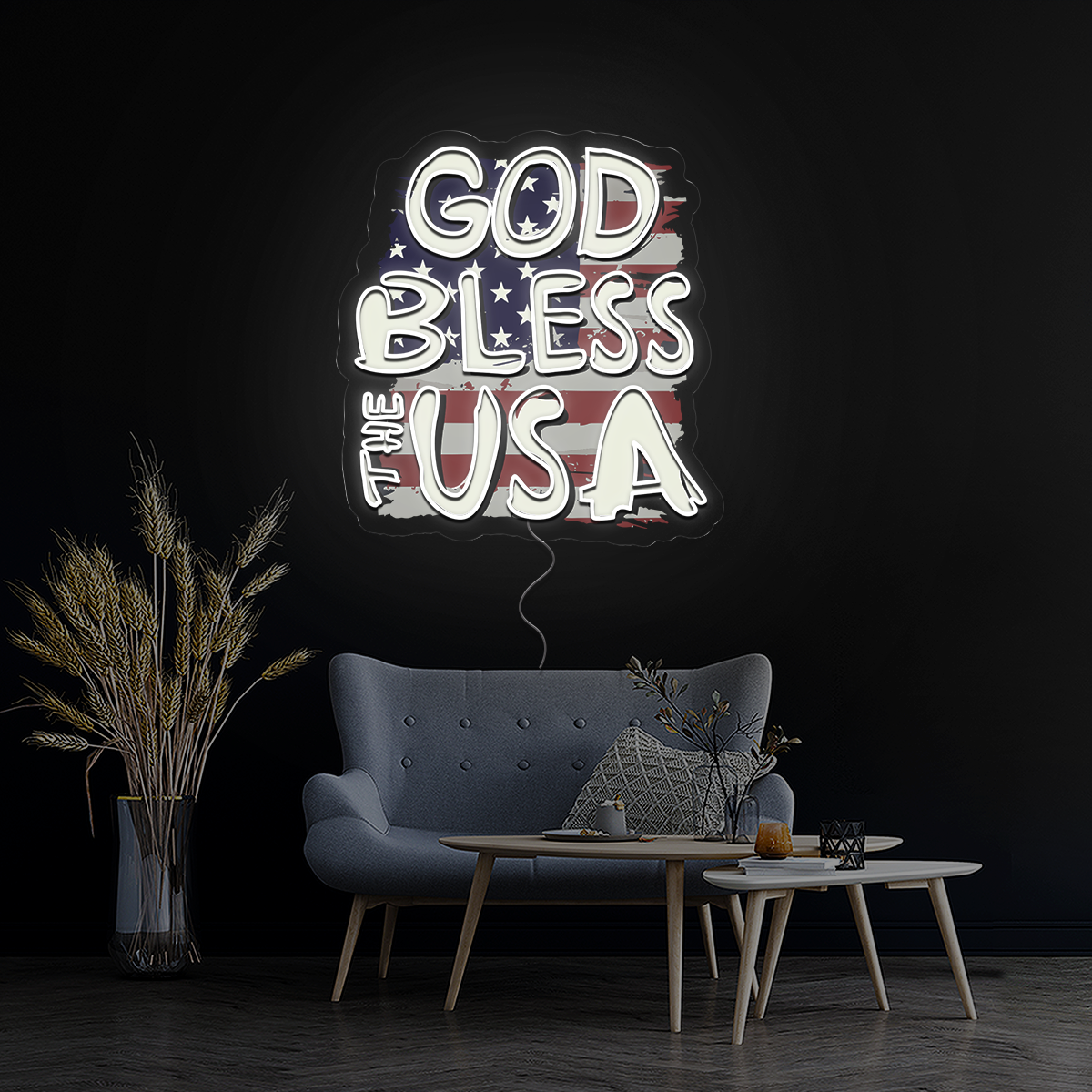 God Bless The USA Artwork Neon Sign
