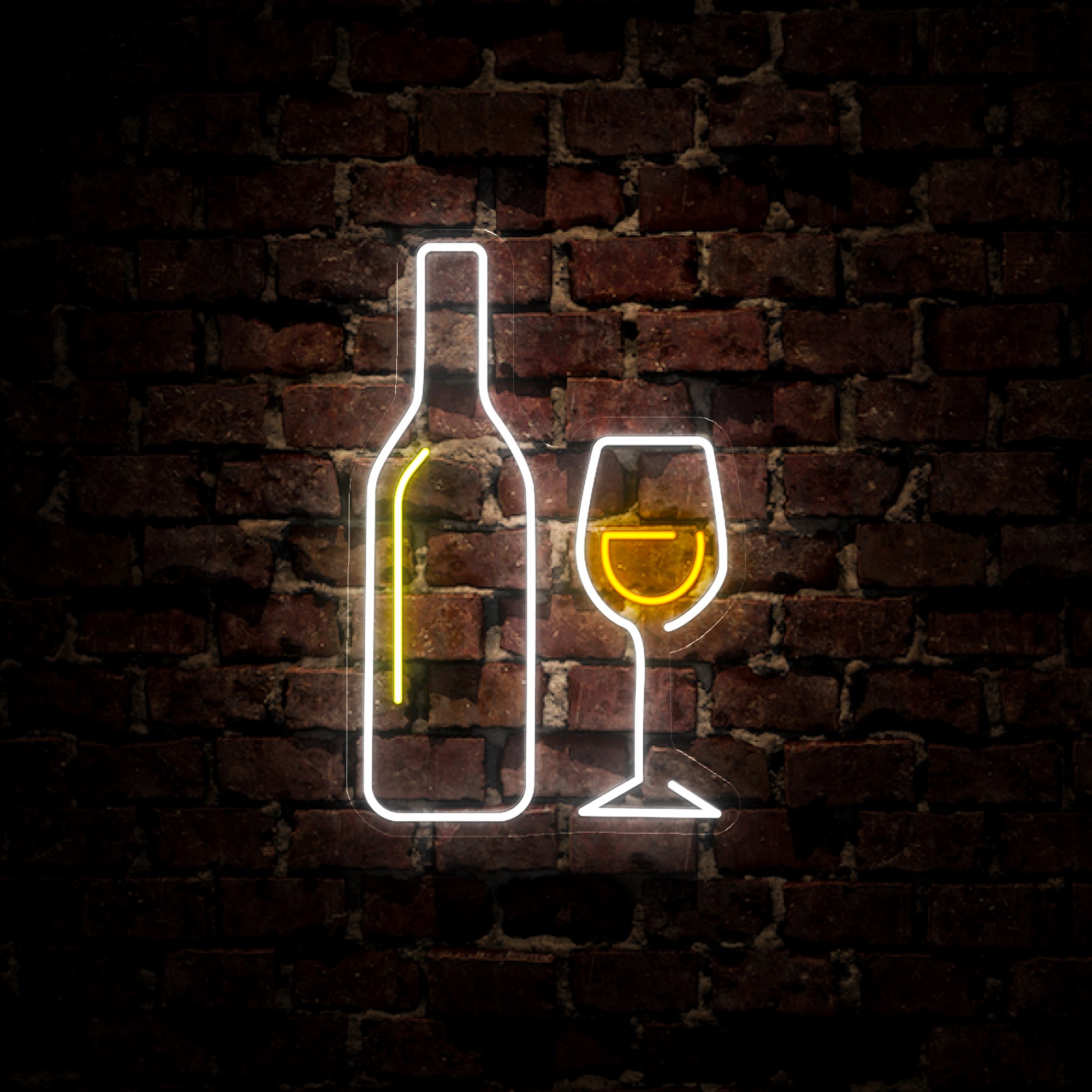 Wine And Glass Neon Sign