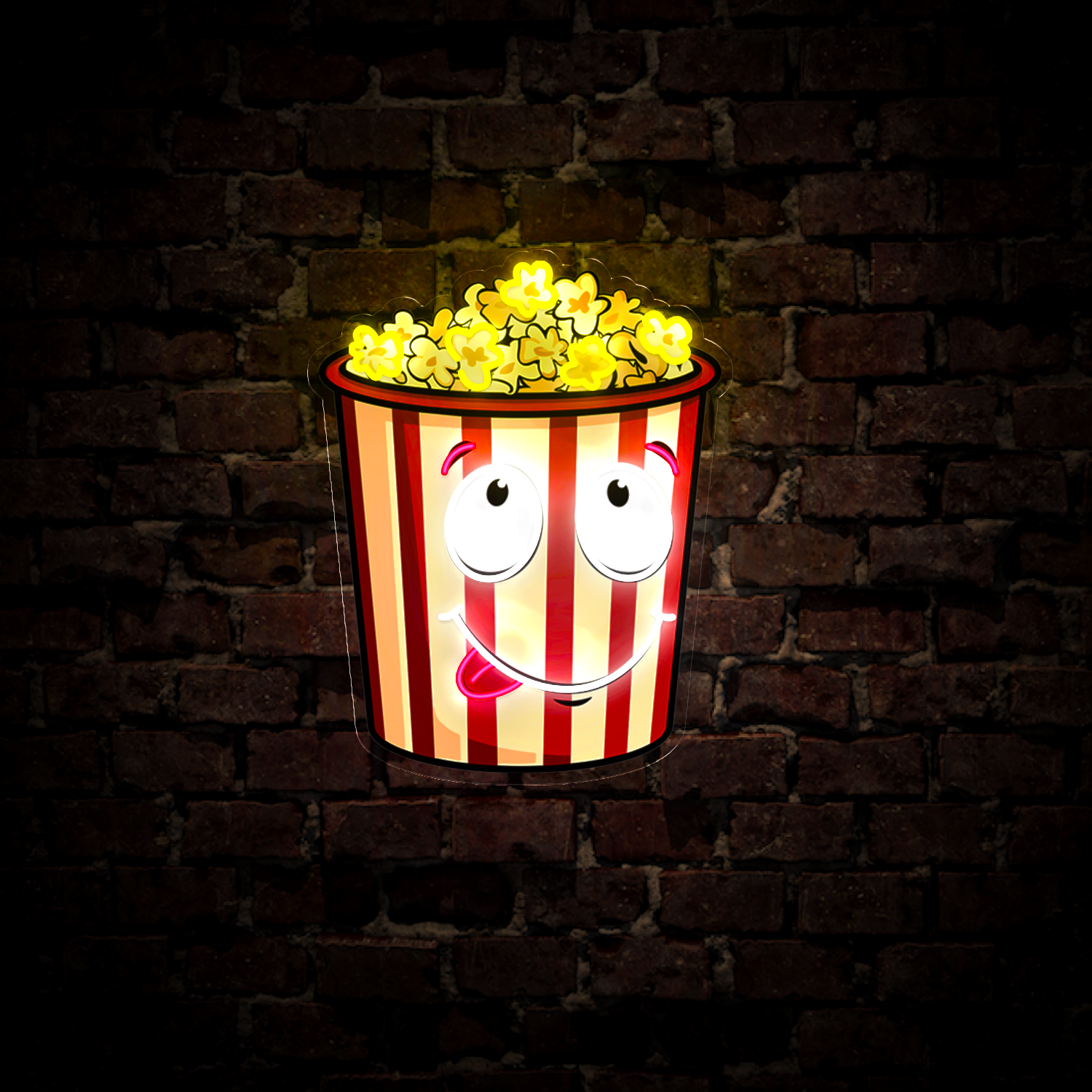 Funny Popcorn Artwork Neon Sign