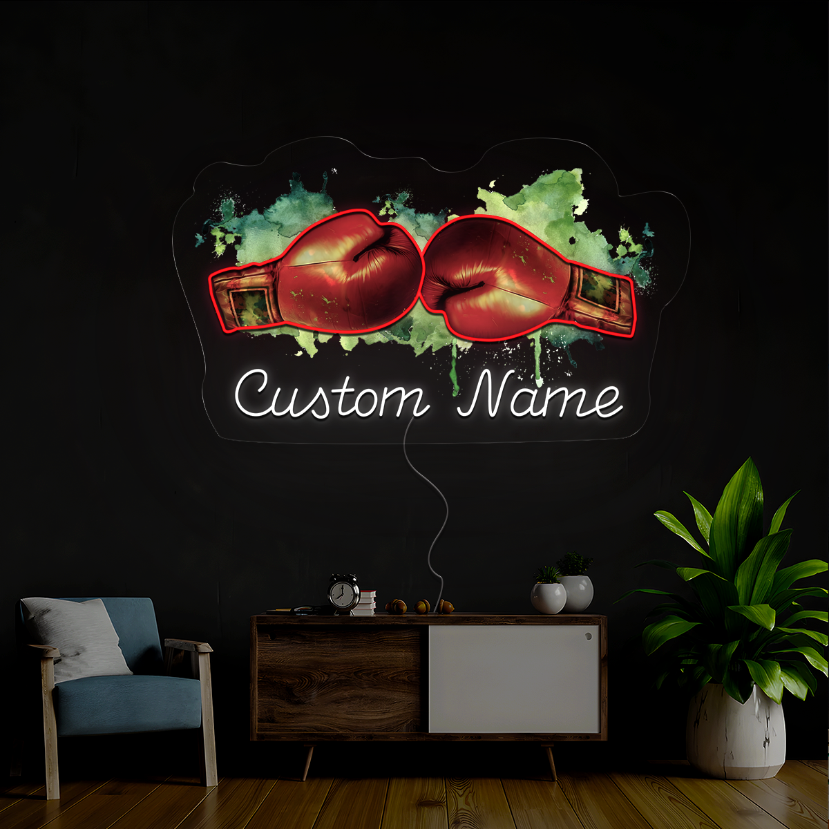 Personalized Boxing Gloves Artwork Neon Sign